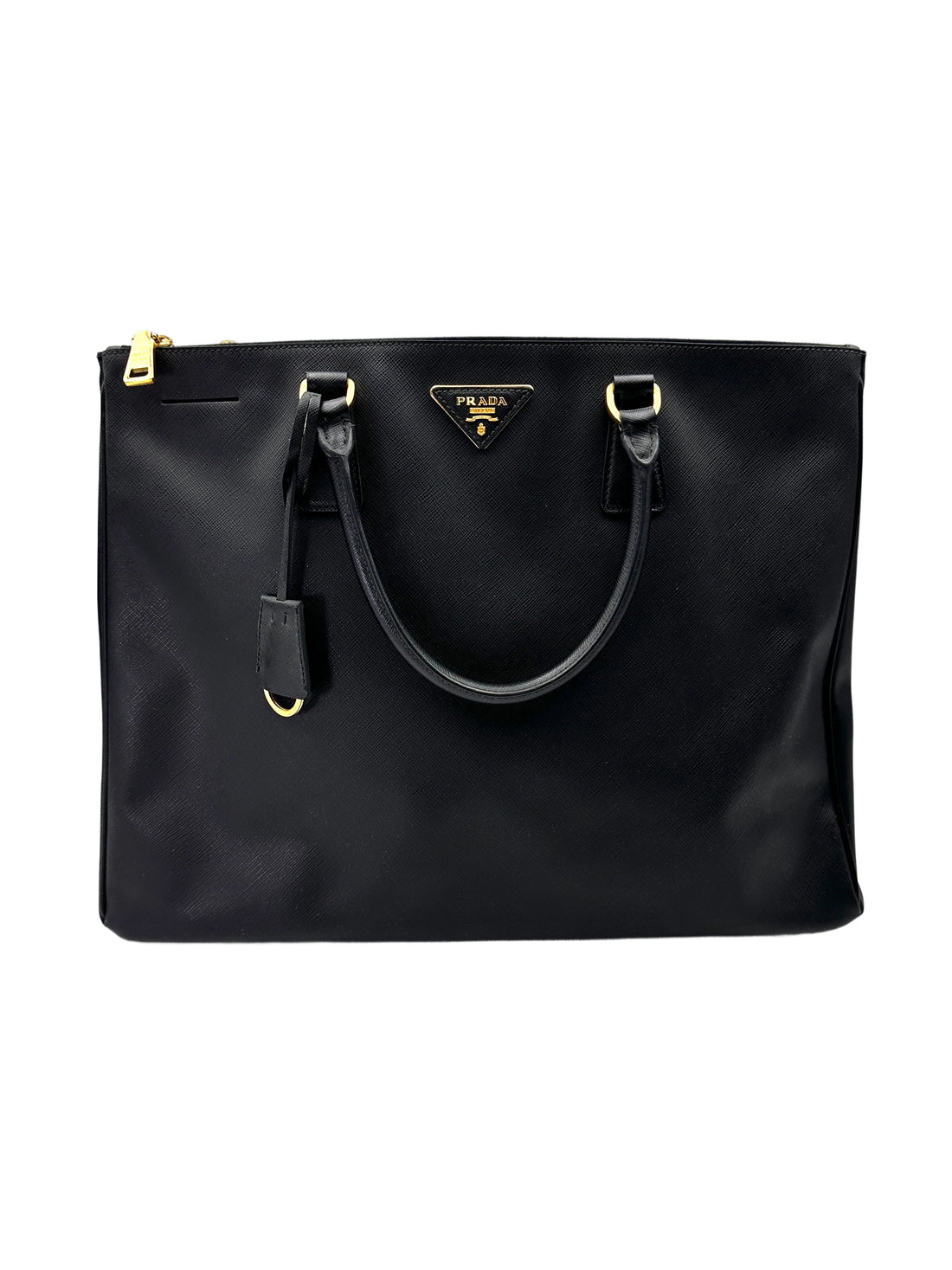 Prada Galleria Black Saffiano Leather Large Size Handle Bag PR363
