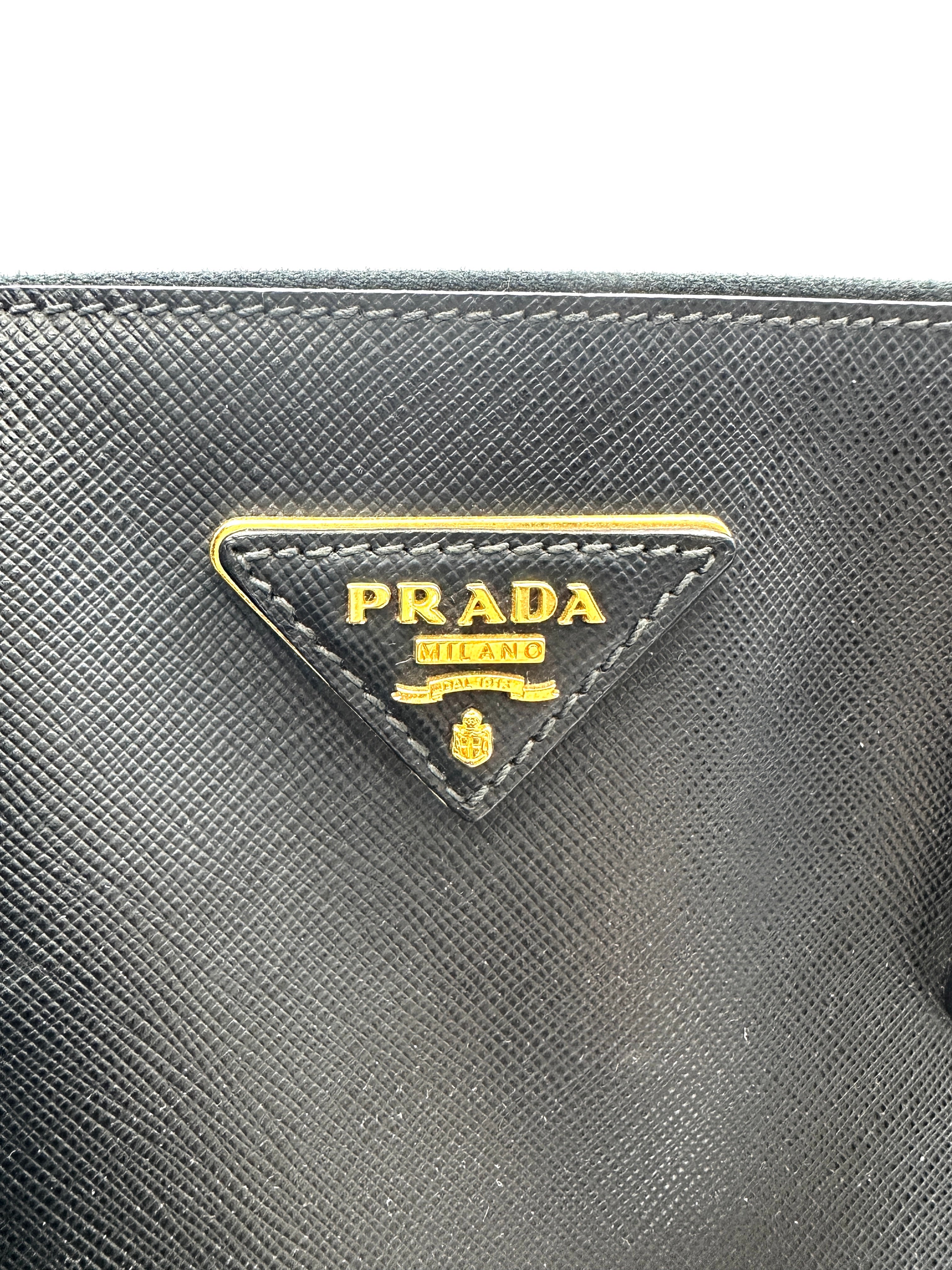 Prada Galleria Black Saffiano Leather Large Size Handle Bag PR363