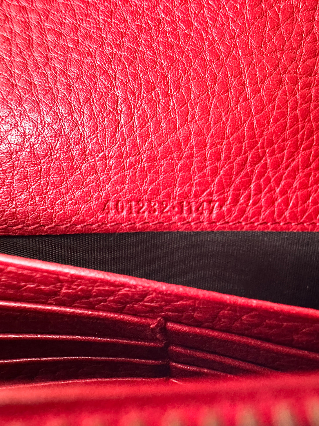 Gucci GG Marmont Red Leather Wallet On Chain GG1064