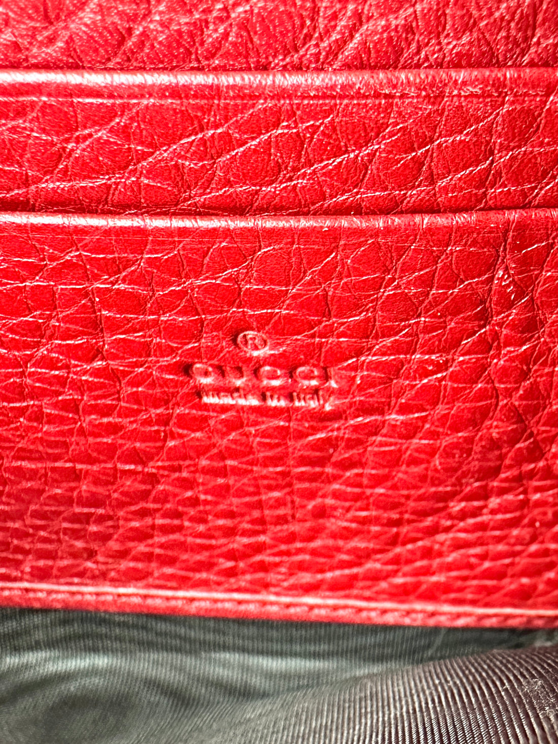 Gucci GG Marmont Red Leather Wallet On Chain GG1064