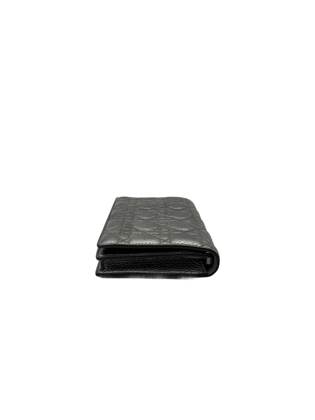 Christian Dior Lady Dior Silver Cannage Leather Chain Clutch DR742