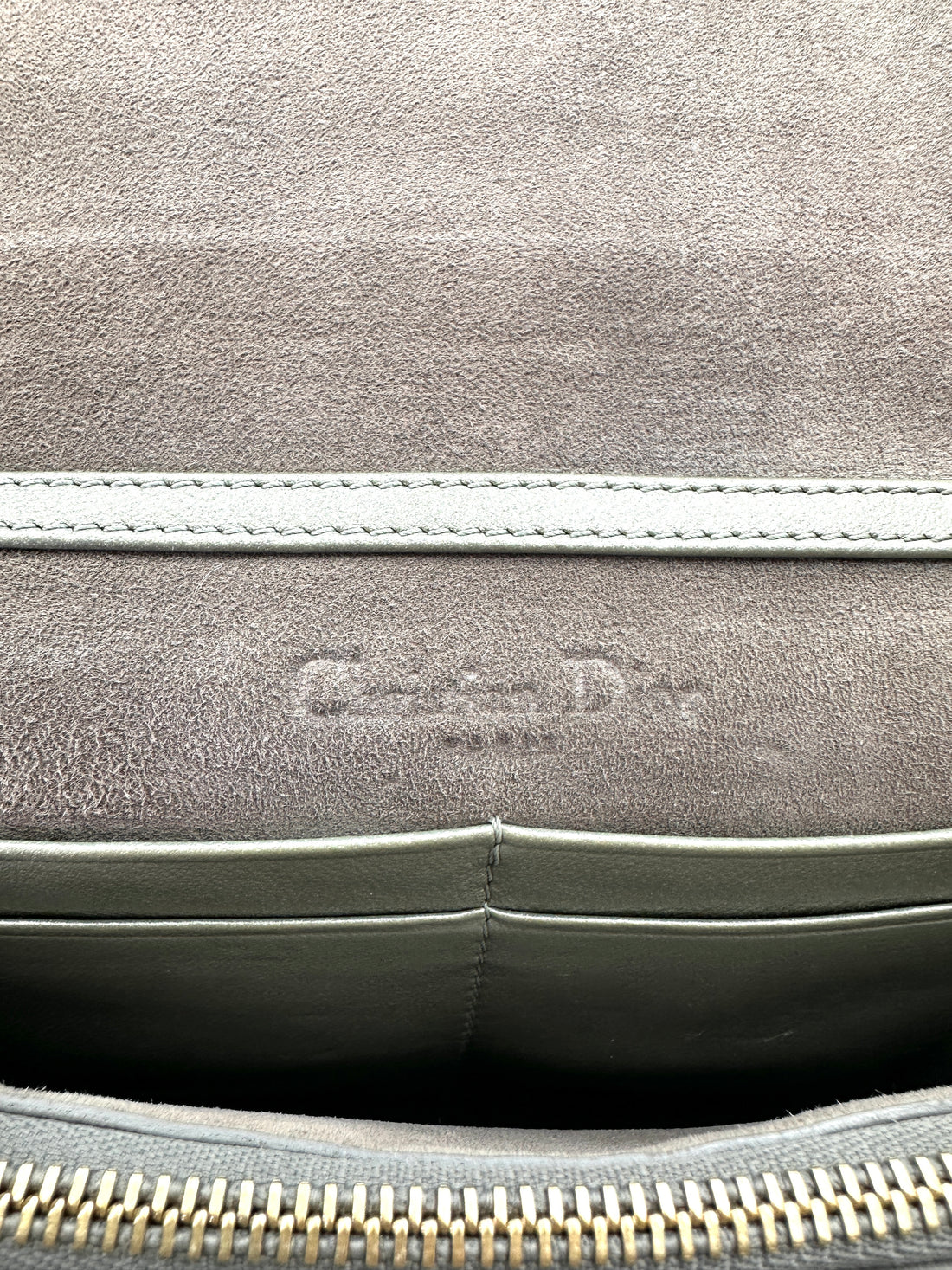 Christian Dior Lady Dior Silver Cannage Leather Chain Clutch DR742