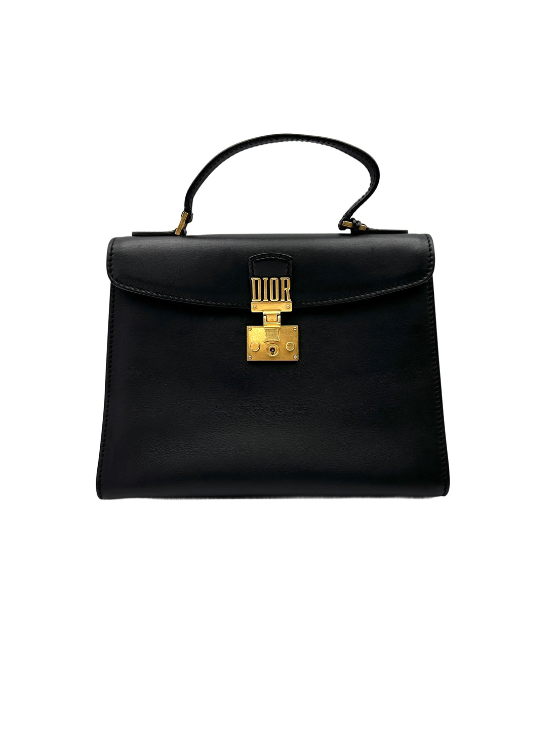 Christian Dior Addict Black Leather Handle Bag DR744