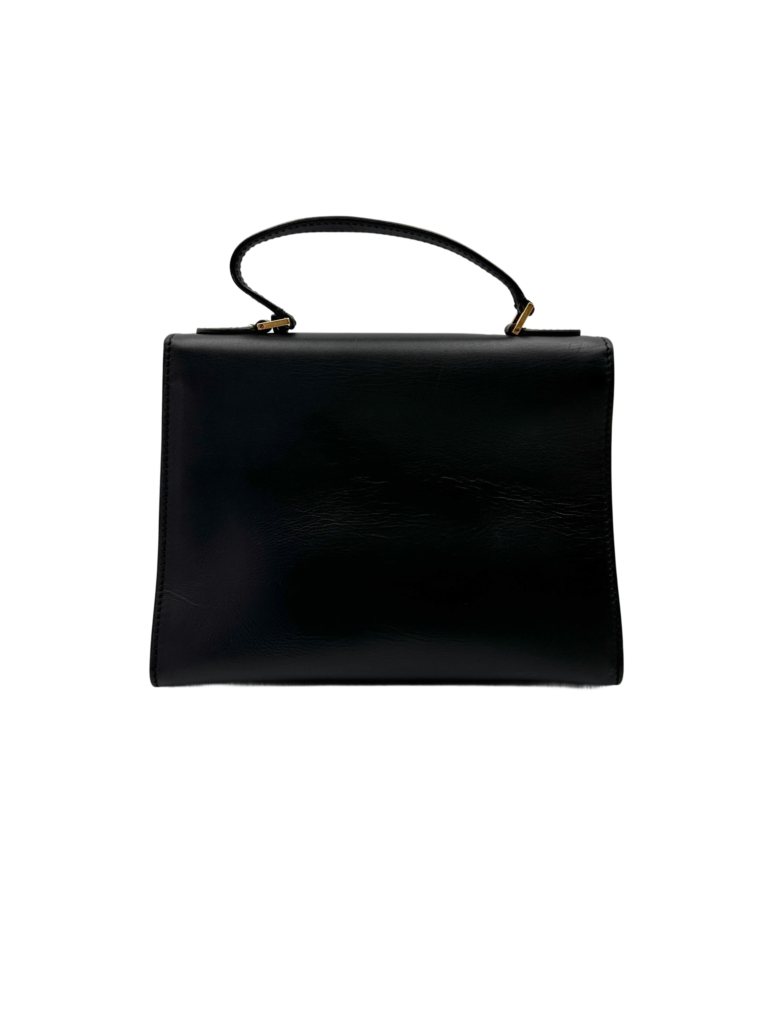 Christian Dior Addict Black Leather Handle Bag DR744