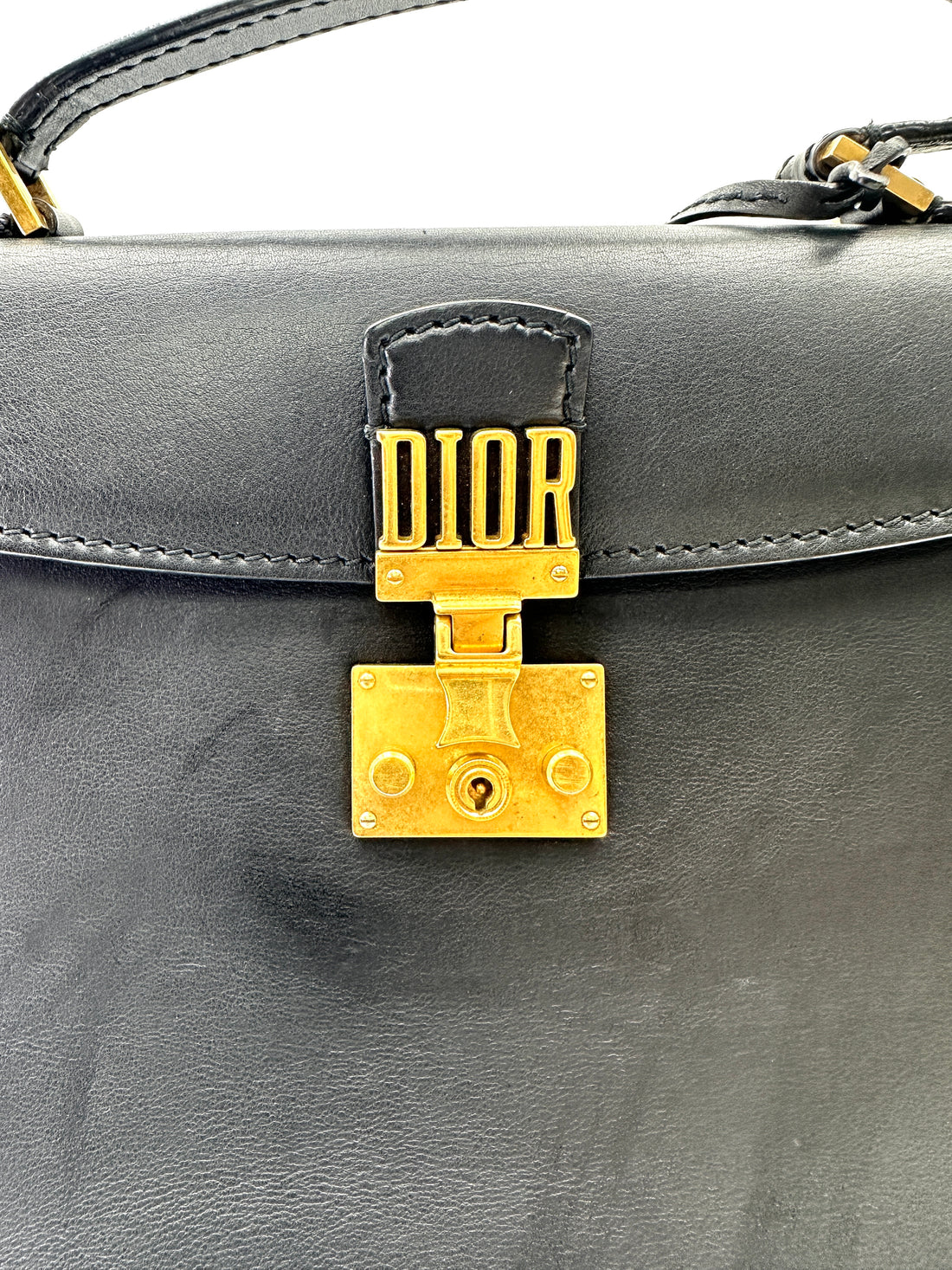 Christian Dior Addict Black Leather Handle Bag DR744