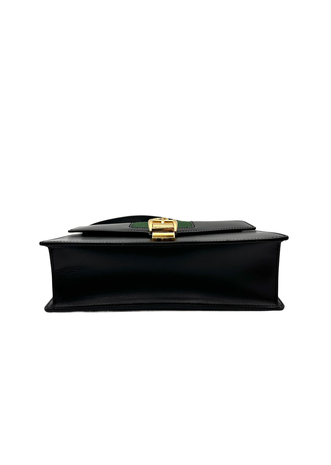 Gucci Sylvie Black Leather Medium Size Shoulder Bag GG1077