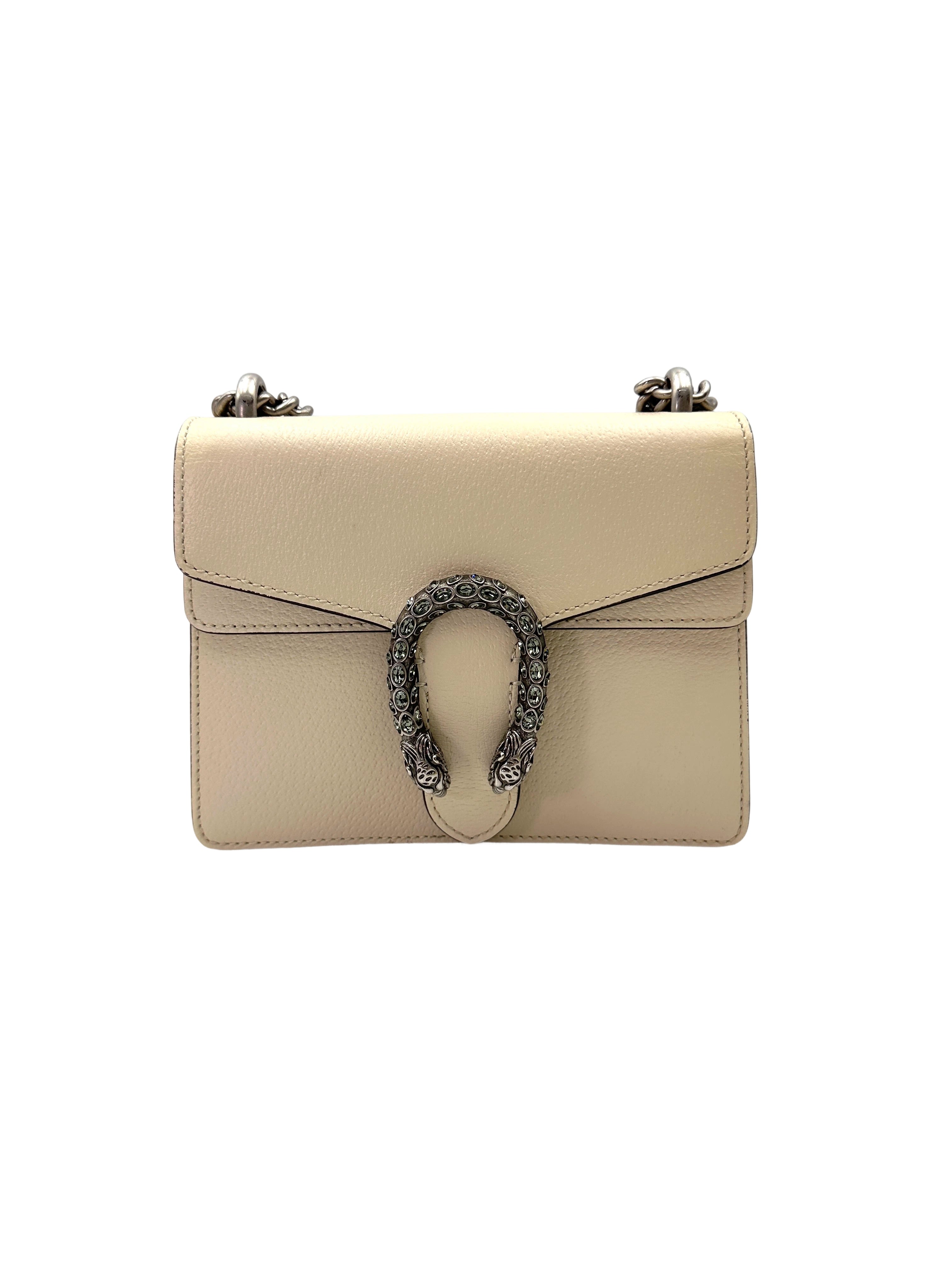 Gucci Dionysus White Leather Small Size Shoulder Bag GG1072