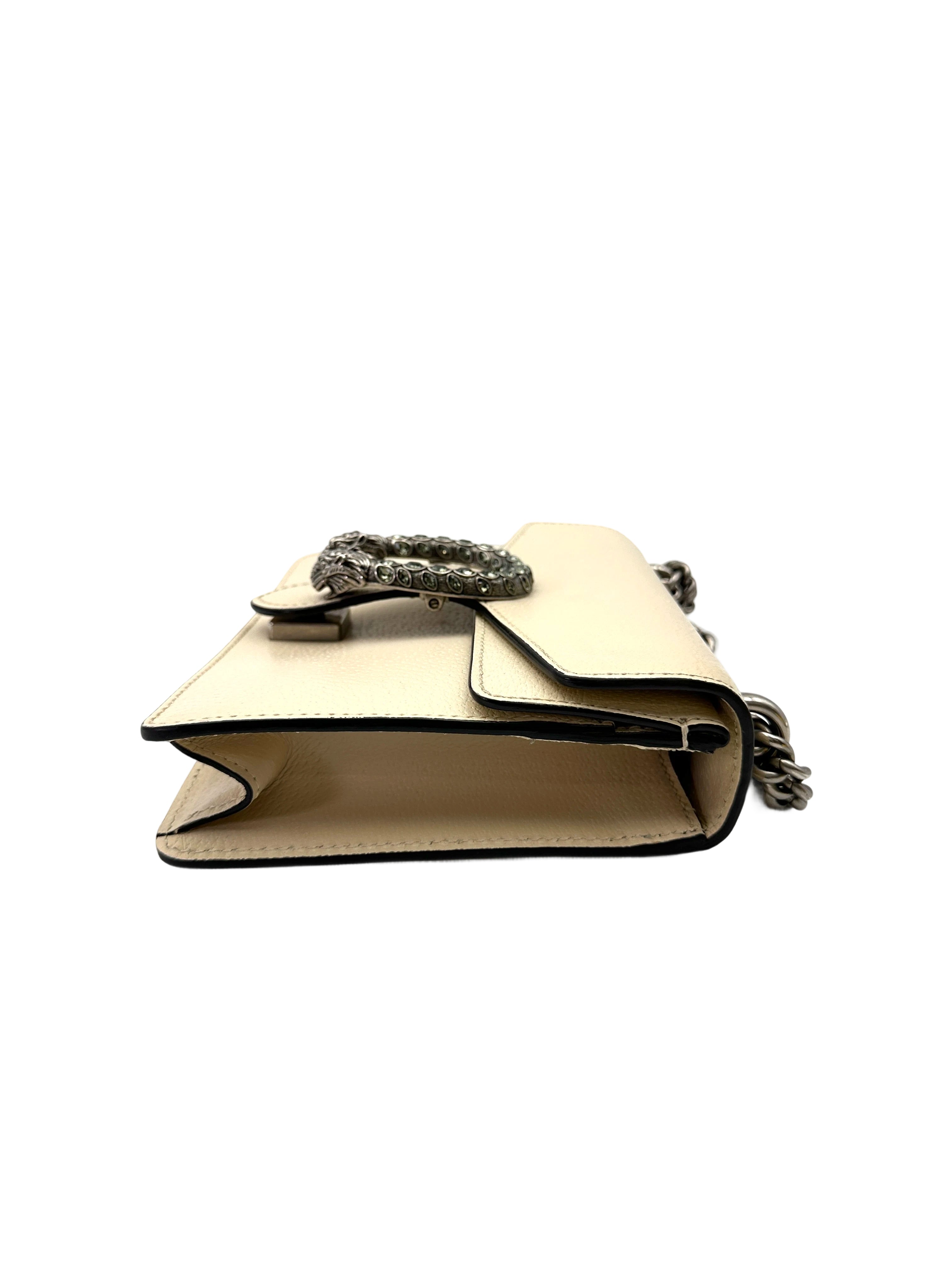 Gucci Dionysus White Leather Small Size Shoulder Bag GG1072