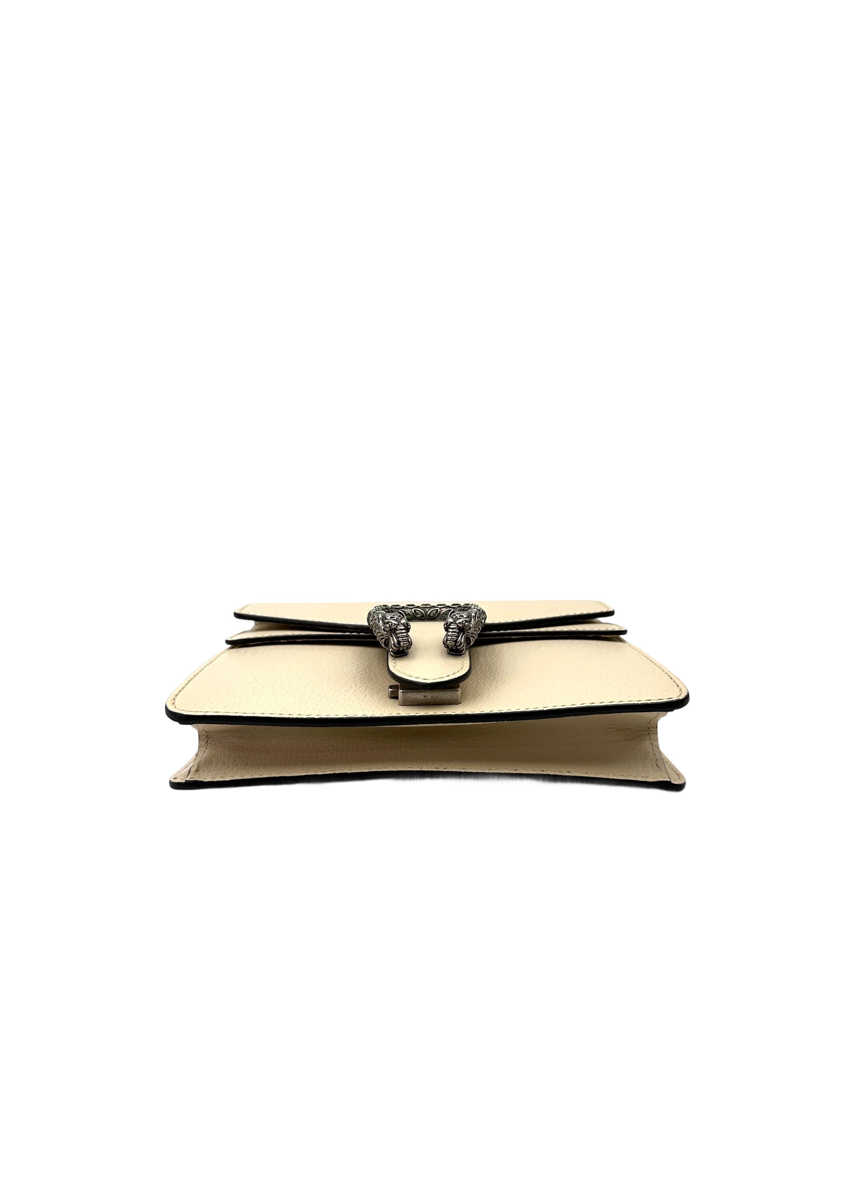 Gucci Dionysus White Leather Small Size Shoulder Bag GG1072