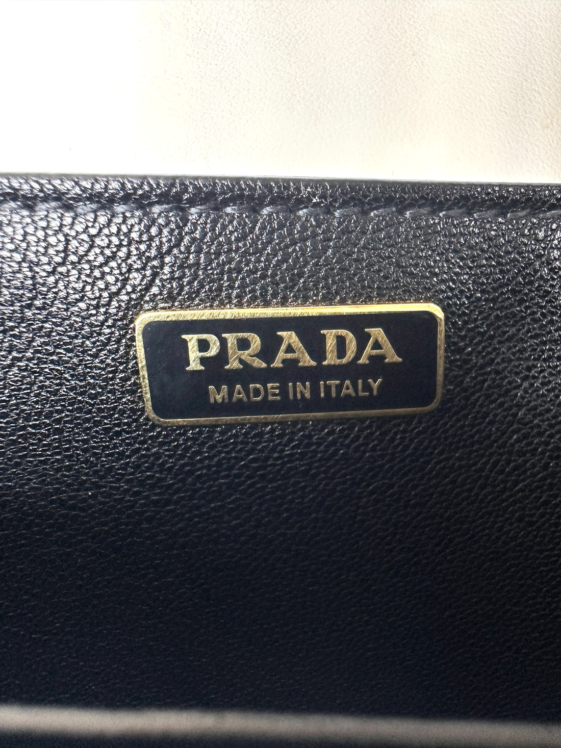 Prada Cahier Black/White Saffiano Leather Shoulder Bag With Gold Hardware PR367