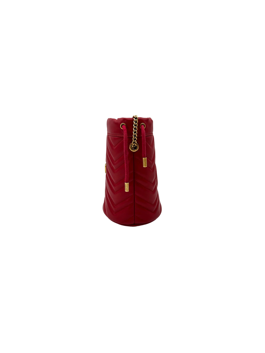 Gucci GG Marmont Red Matelasse Leather Mini Bucket Bag GG1069