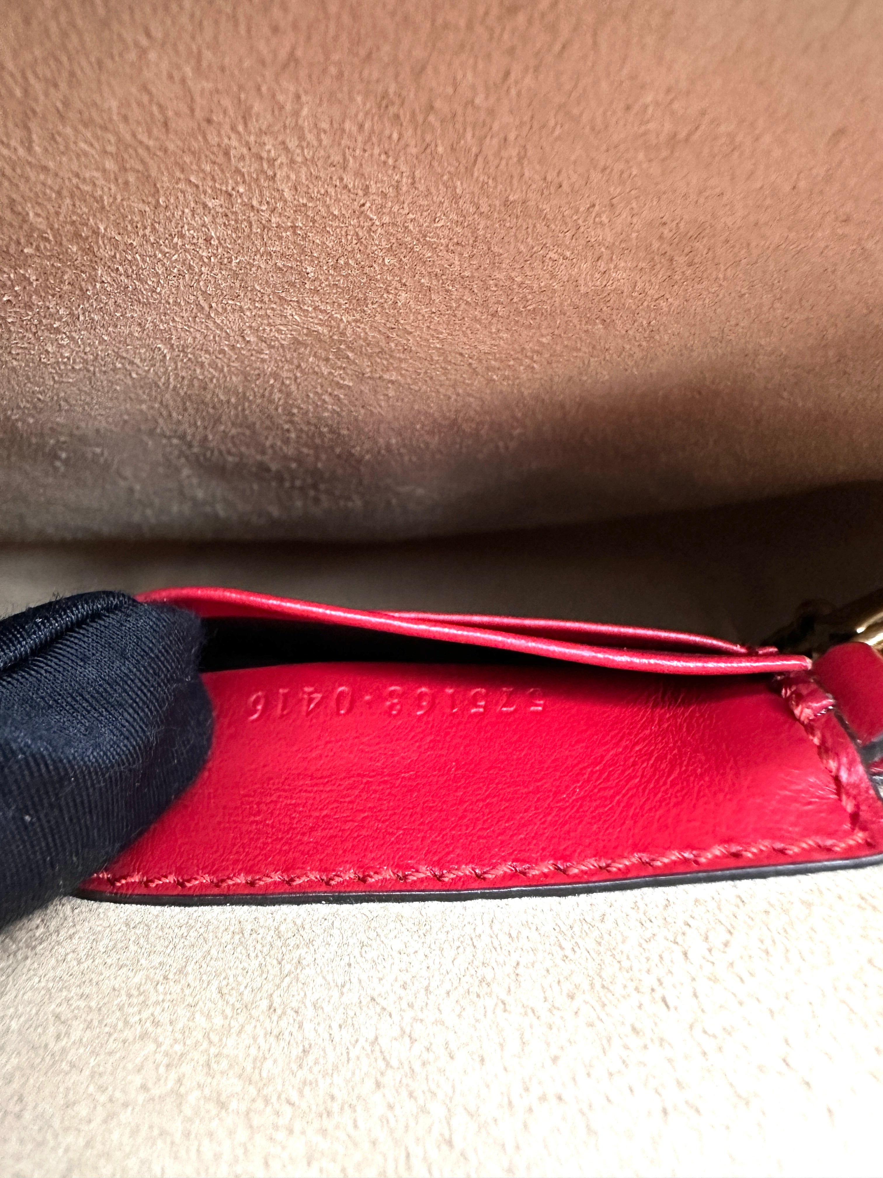 Gucci GG Marmont Red Matelasse Leather Mini Bucket Bag GG1069