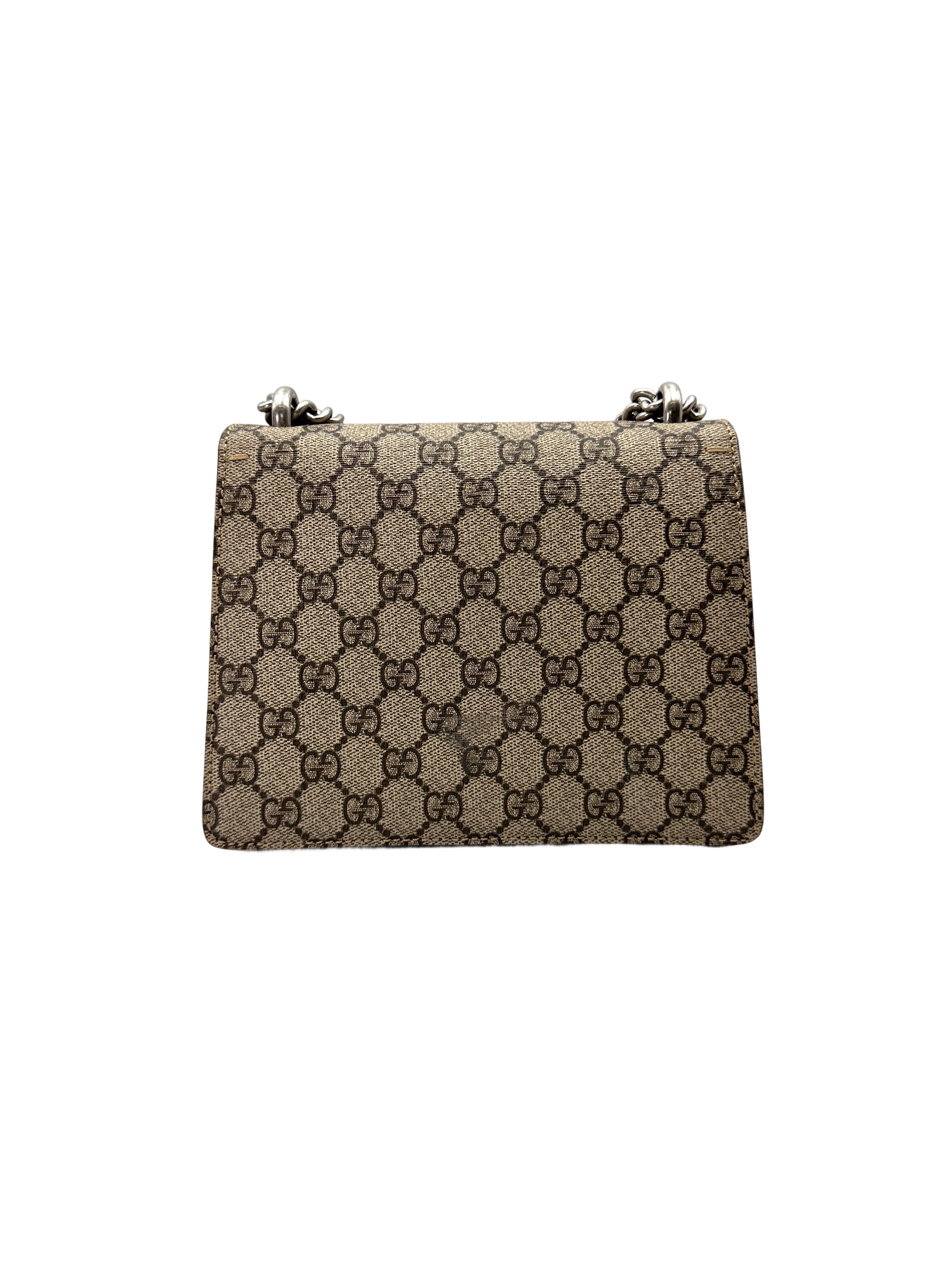 Gucci Dionysus GG Supreme Canvas Small Size Shoulder Bag With Red Tirm GG1075