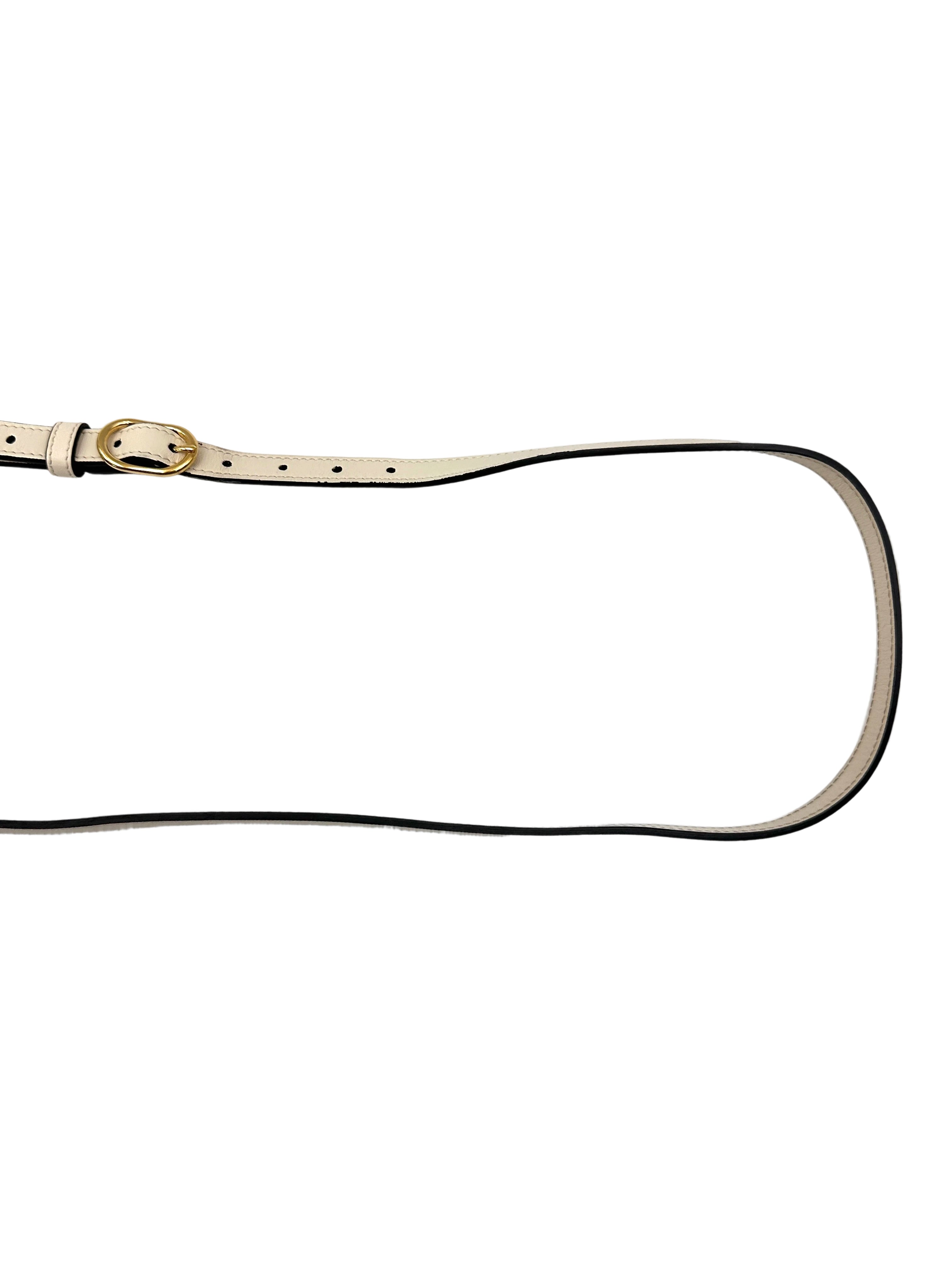 Gucci Arli White/Black Leather Shoulder Bag GG1070