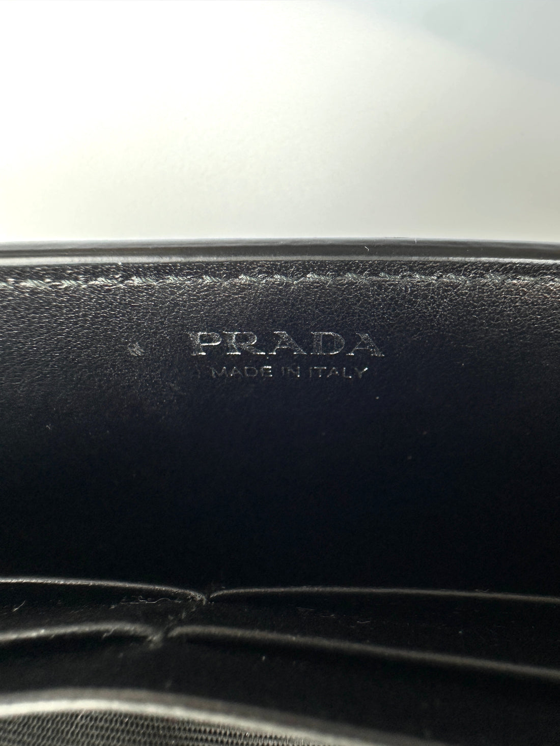 Prada Cahier All Black Studded Leather Wallet On Chain PR366