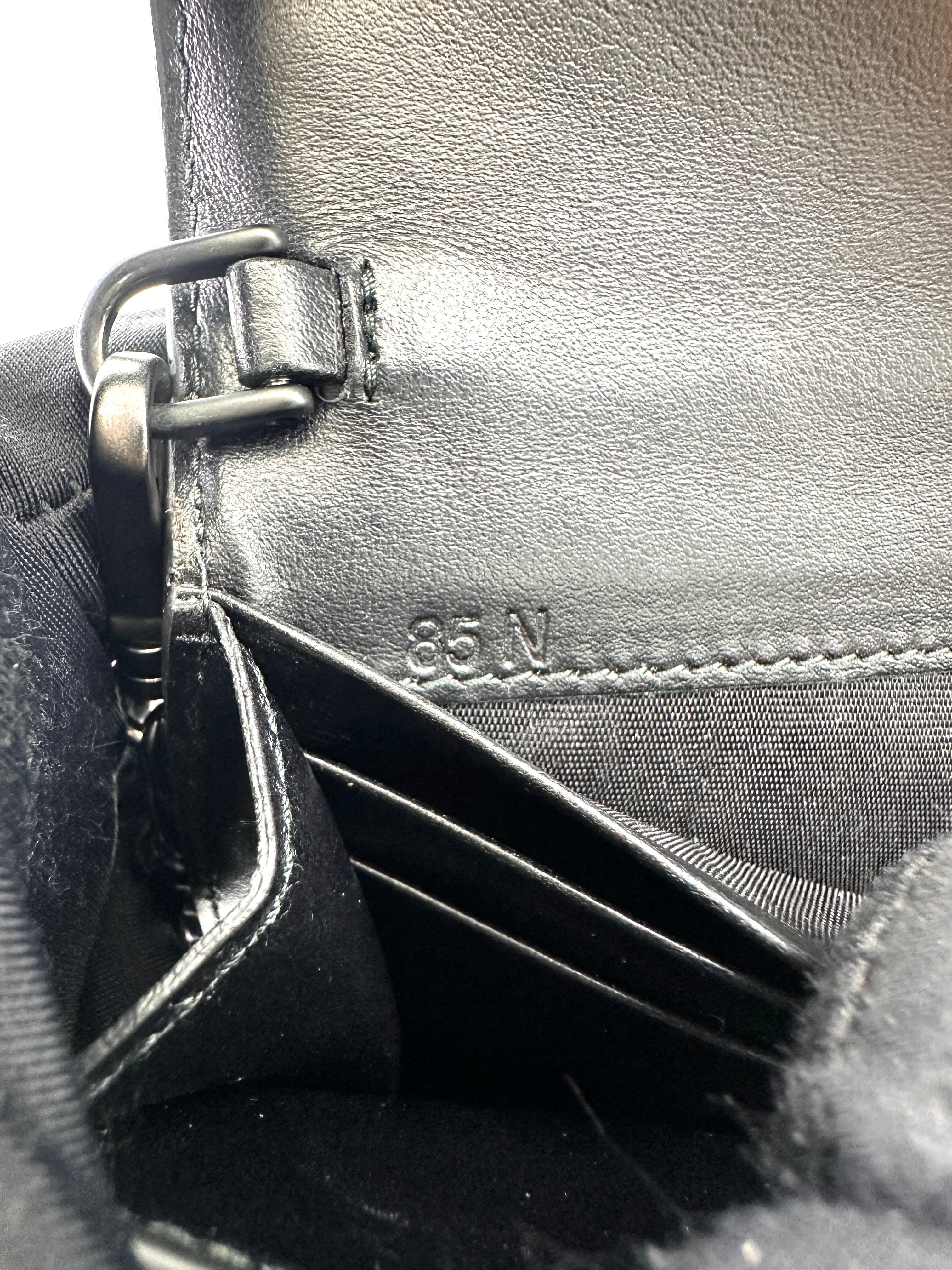 Prada Cahier All Black Studded Leather Wallet On Chain PR366
