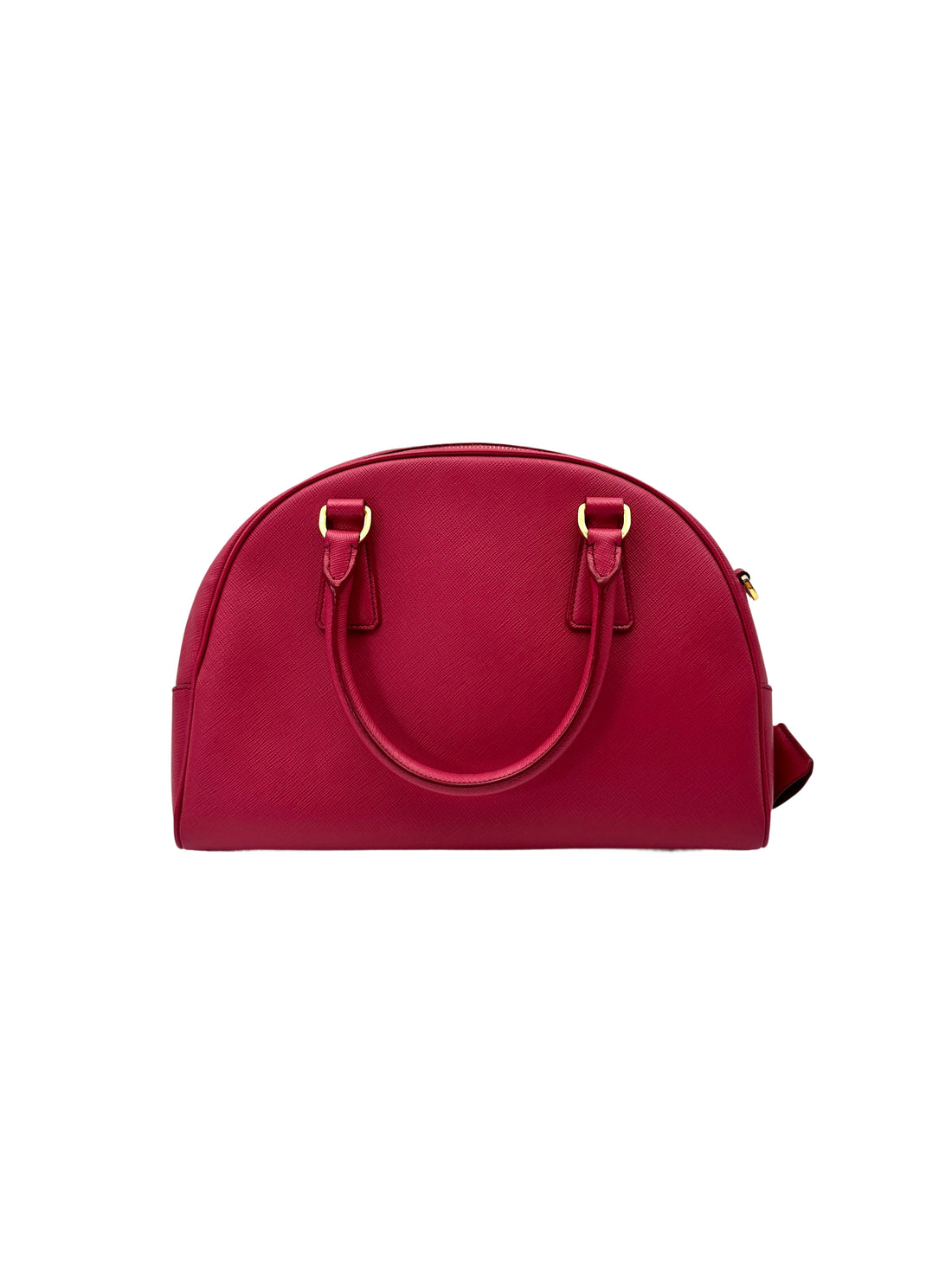 Prada Fuchsia Black Saffiano Leather Handle Bag PR371