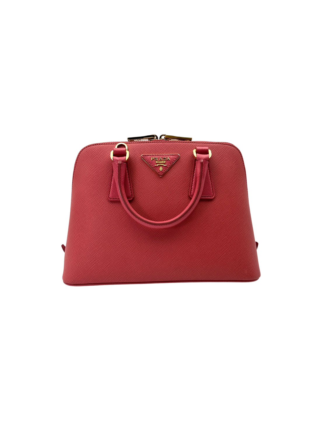 Prada Promenade Pink Saffiano Leather Handle Bag PR372