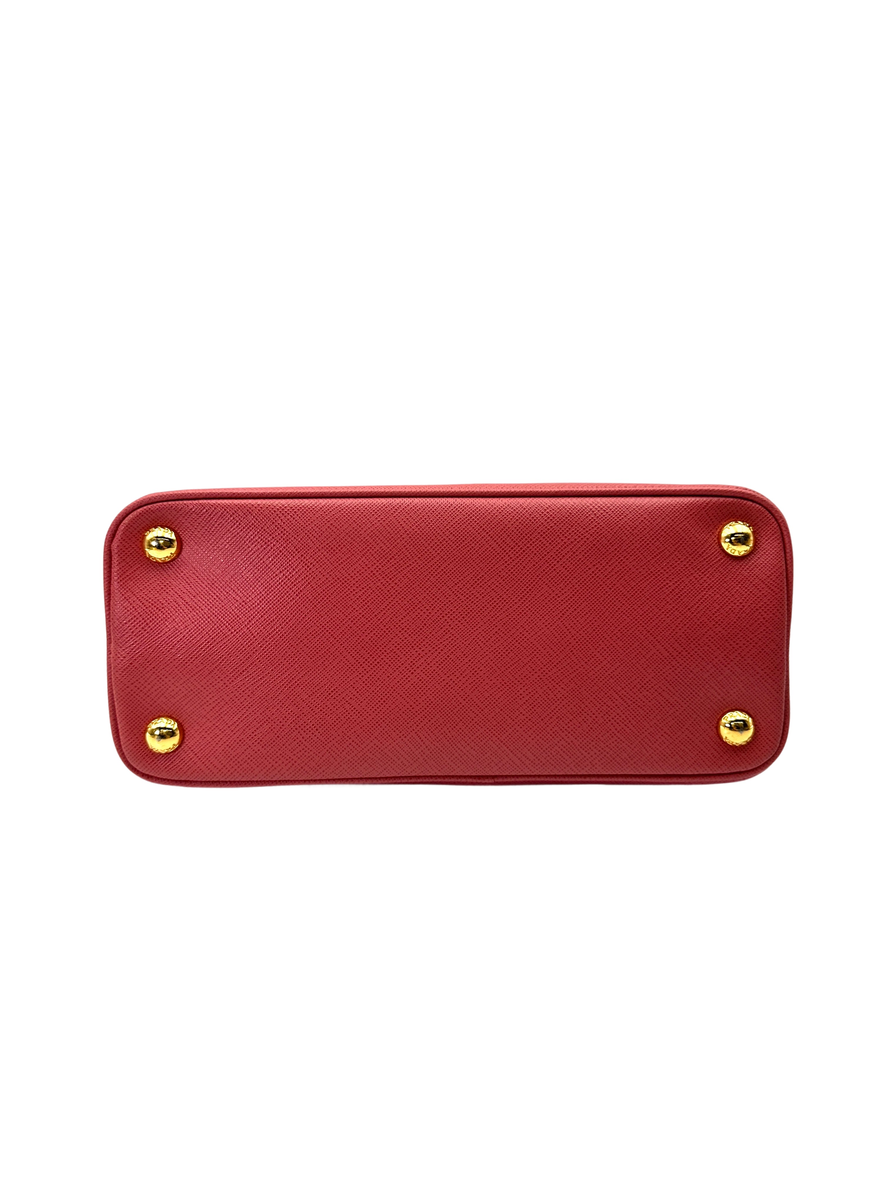 Prada Promenade Pink Saffiano Leather Handle Bag PR372
