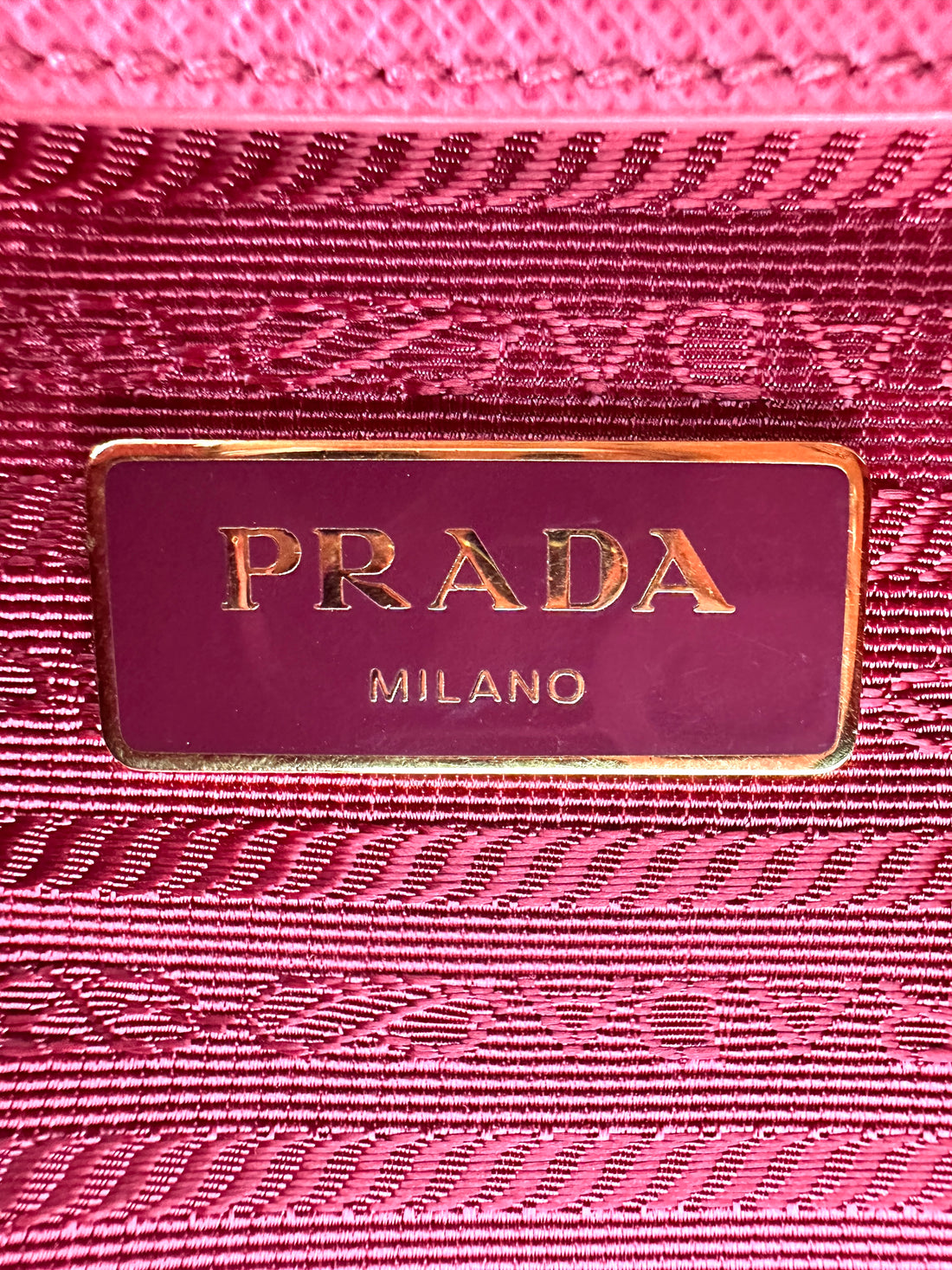 Prada Promenade Pink Saffiano Leather Handle Bag PR372