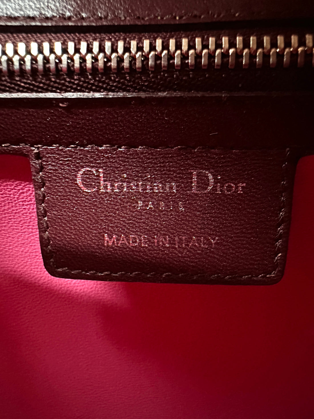Christian Dior Lady Dior Bicolor Pink Cannage Leather Handle Bag With Silver Charms DR743