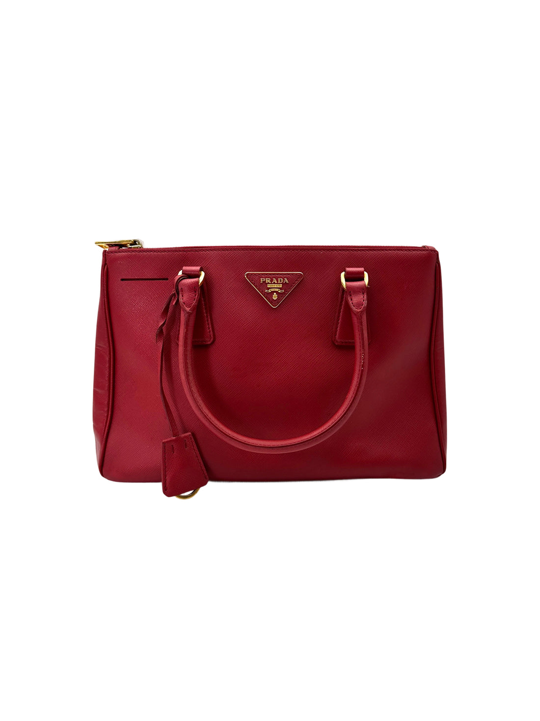 Prada Galleria Red Saffiano Leather Handle Bag PR370