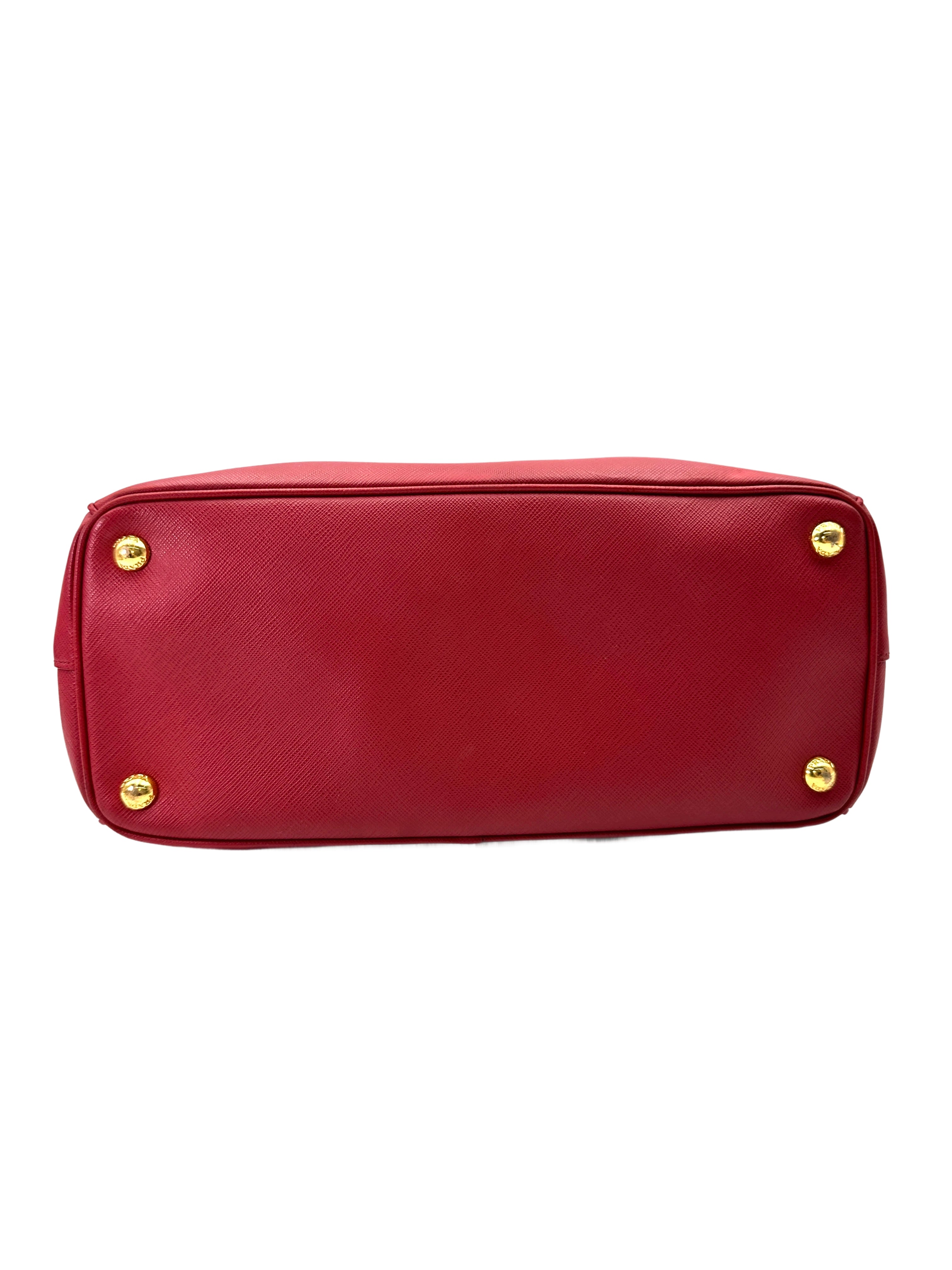 Prada Galleria Red Saffiano Leather Handle Bag PR370