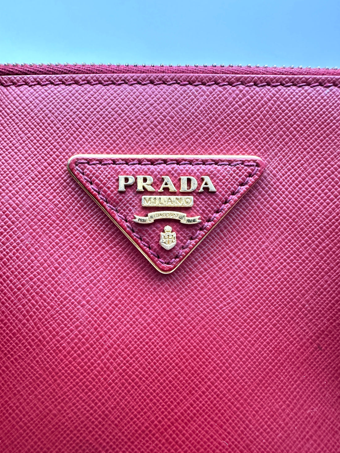 Prada Galleria Red Saffiano Leather Handle Bag PR370
