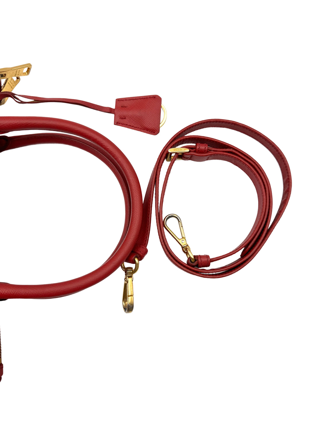 Prada Galleria Red Saffiano Leather Handle Bag PR370