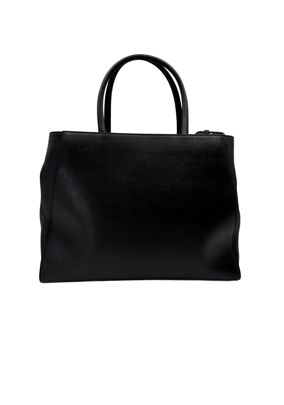 Fendi 2Jours Black Leather Tote Handle Bag FF106