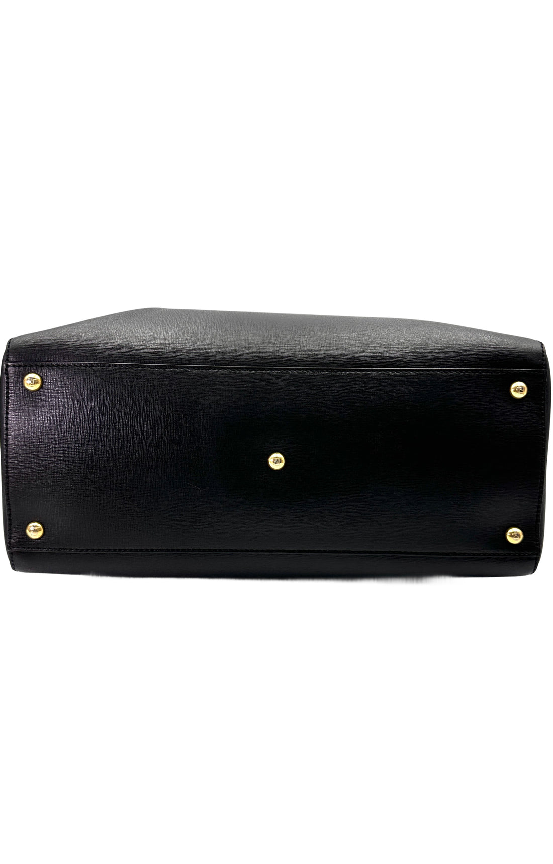Fendi 2Jours Black Leather Tote Handle Bag FF106