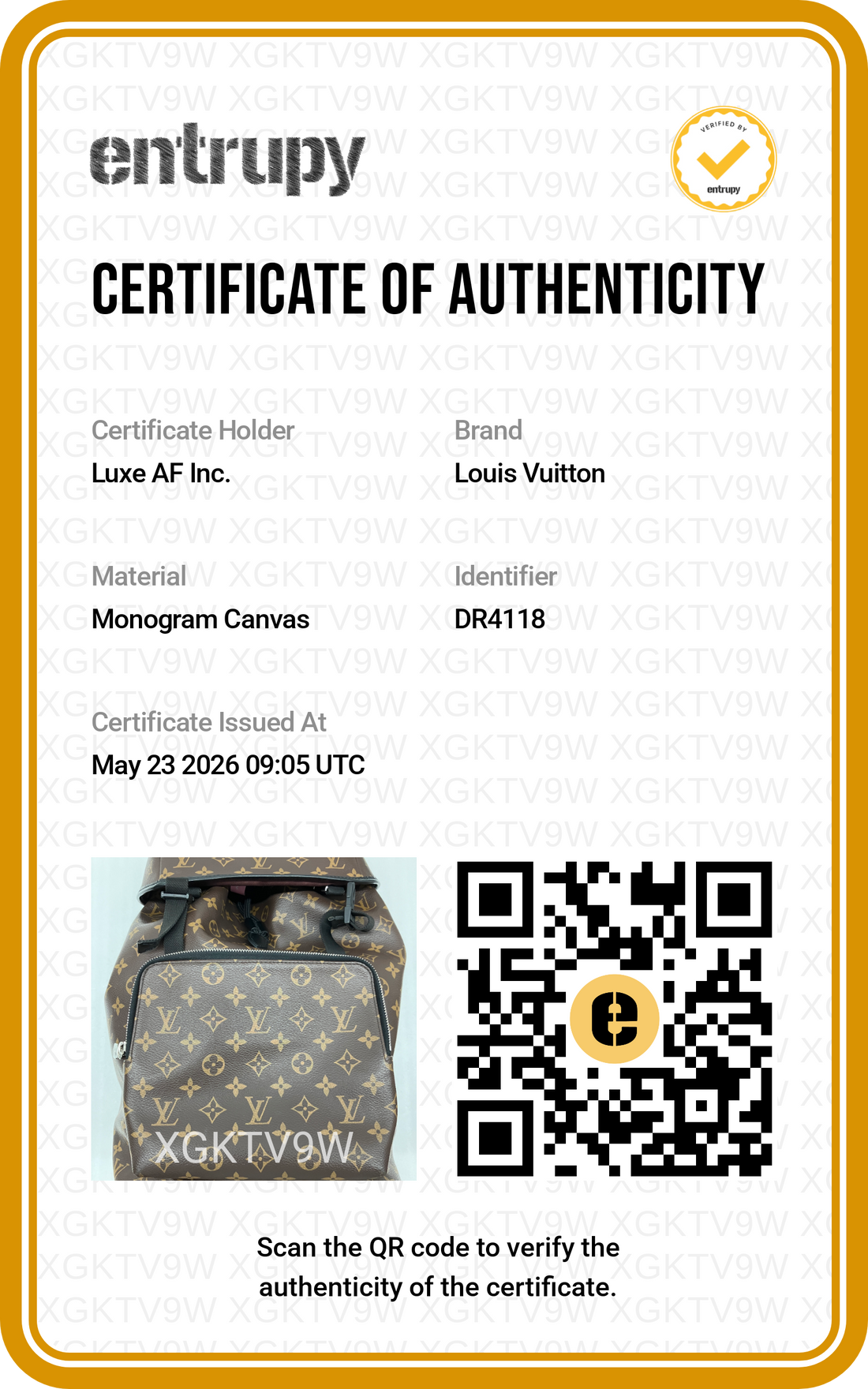 Louis Vuitton Zack GM Monogram Canvas Backpack LV2807