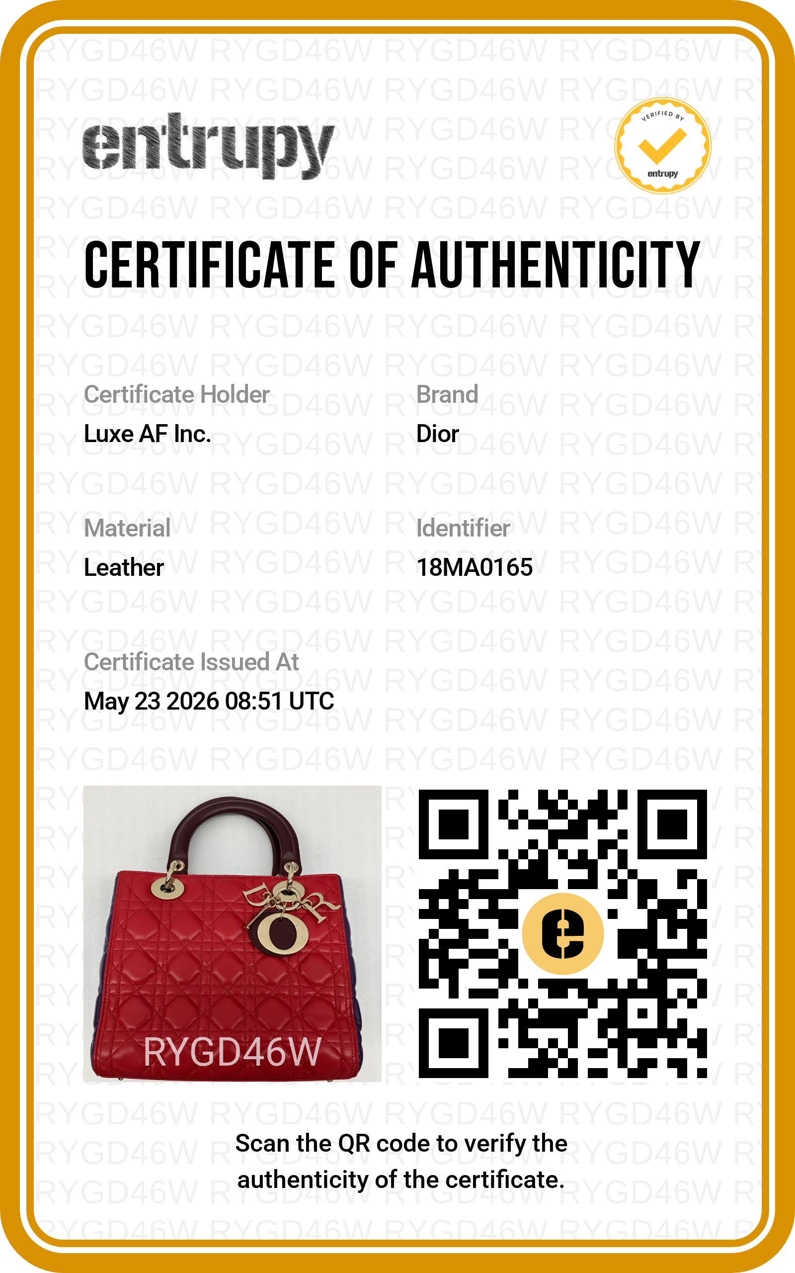 Christian Dior Lady Dior Red Cannage Leather Handle Bag With Silver Charms DR745