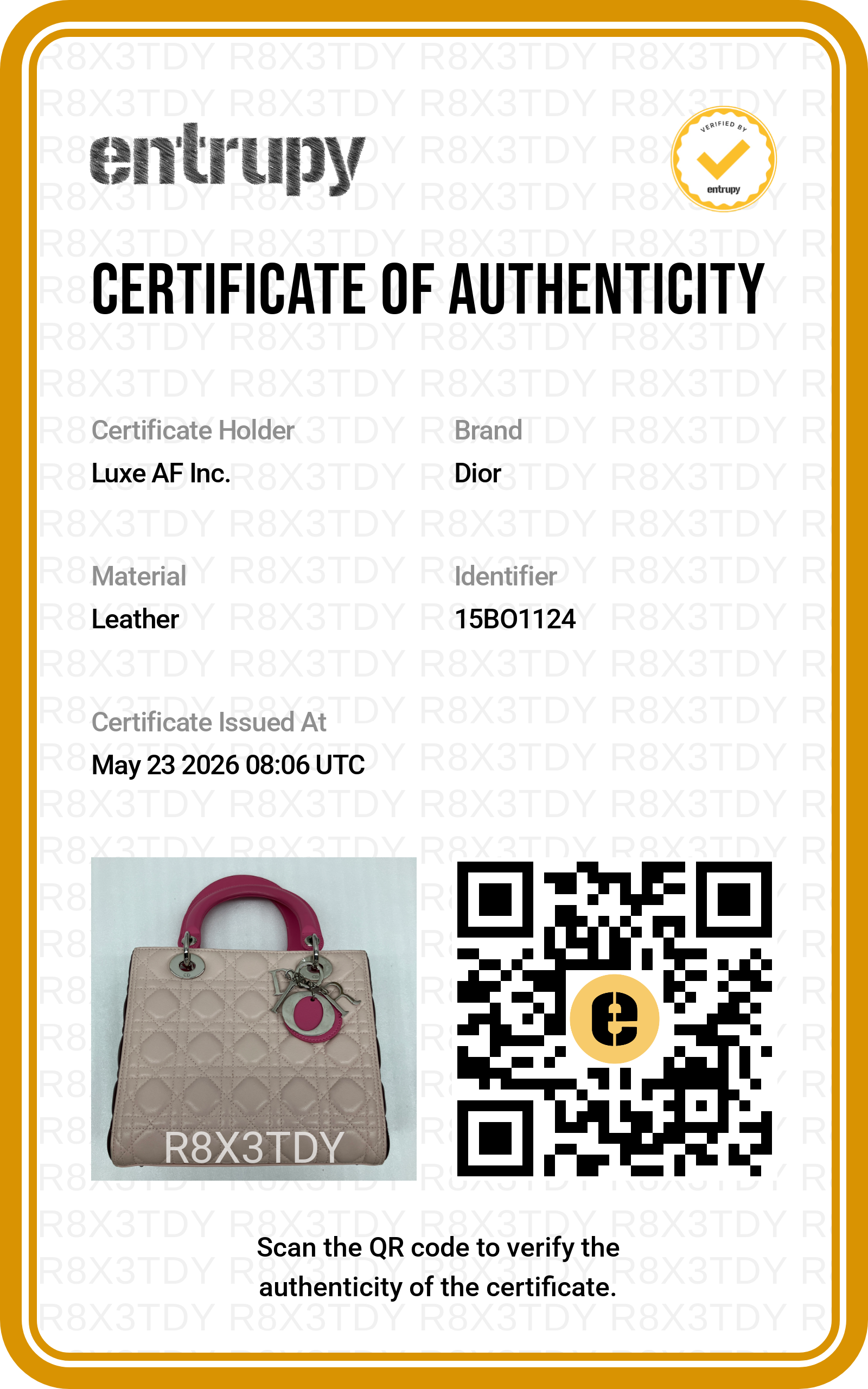 Christian Dior Lady Dior Bicolor Pink Cannage Leather Handle Bag With Silver Charms DR743