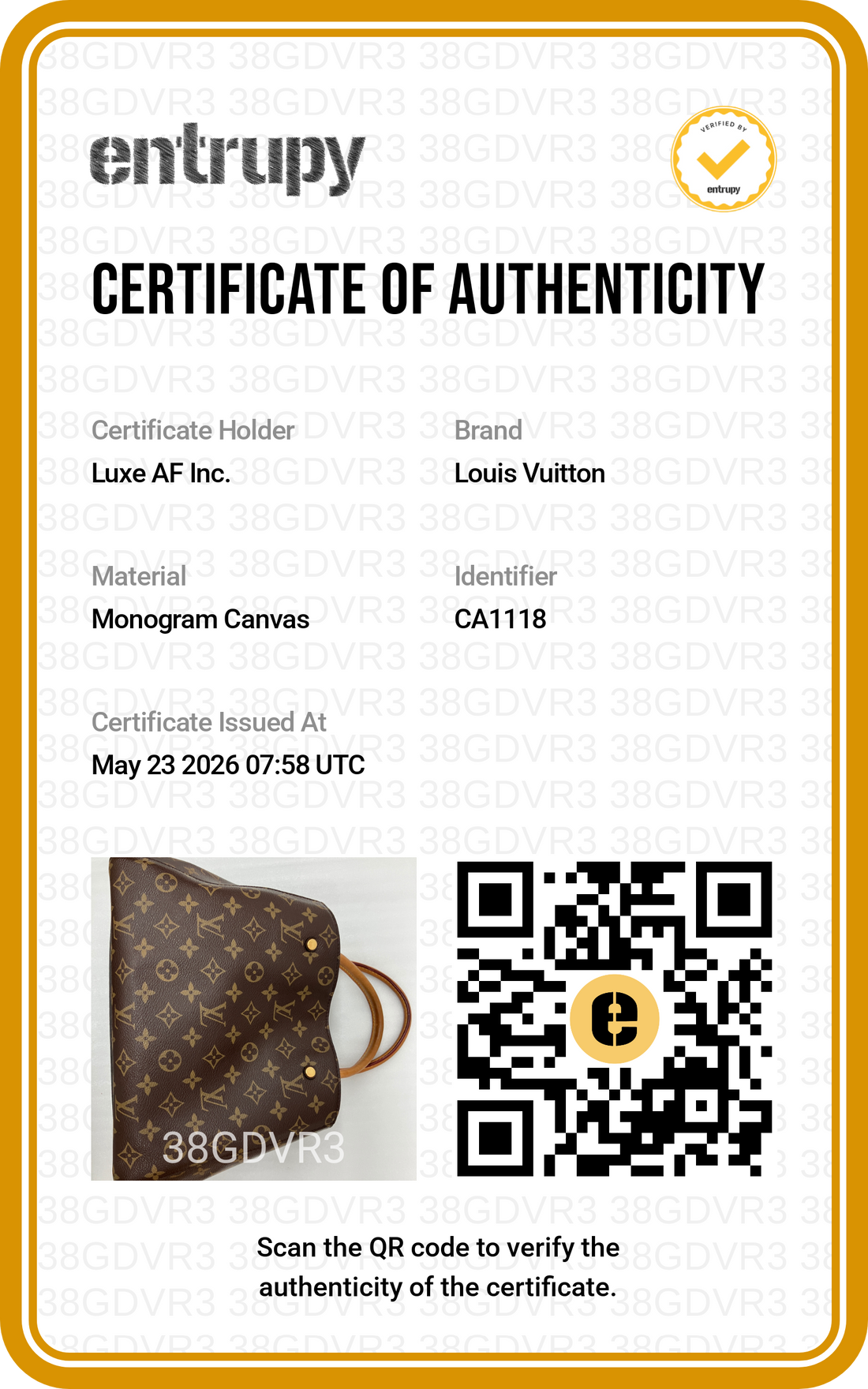 Louis Vuitton Montaigne MM Monogram Canvas Handle Bag LV2805