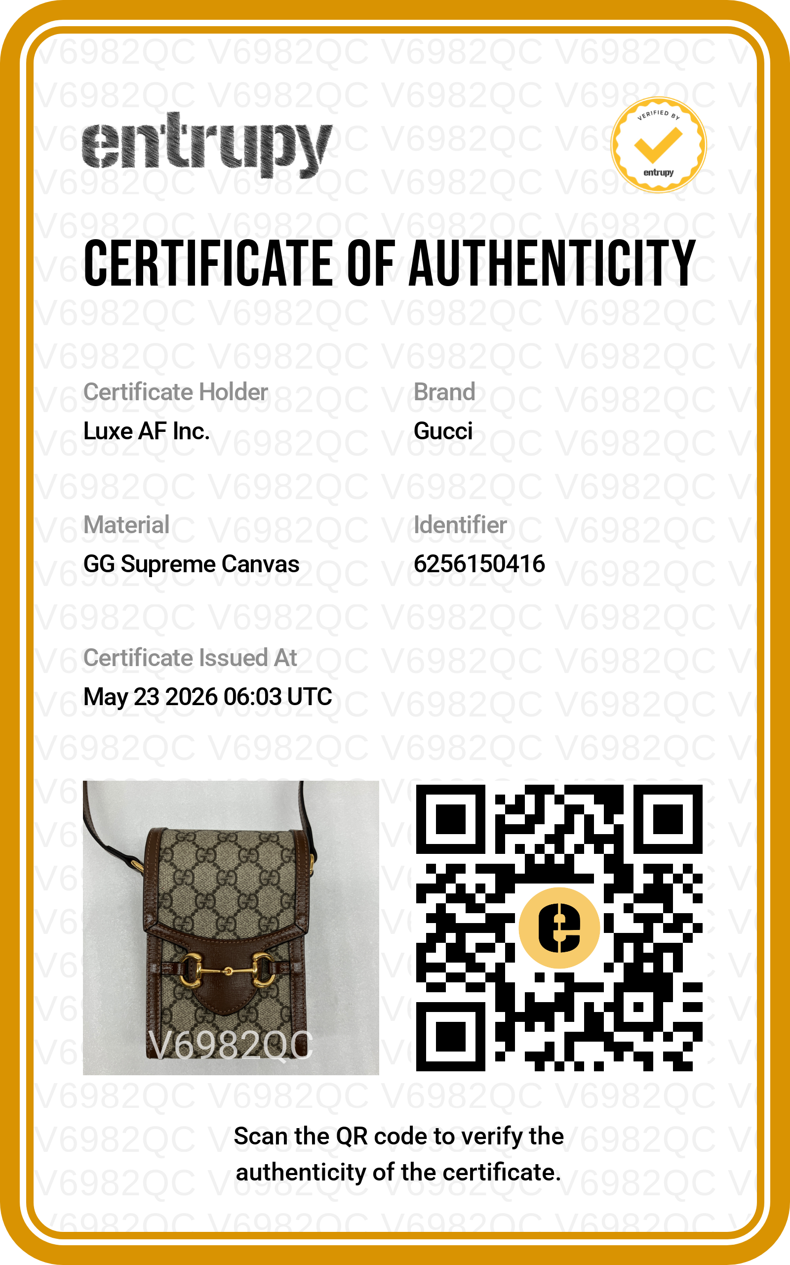 Gucci Horsebit 1955 GG Supreme Shoulder Bag GG1066