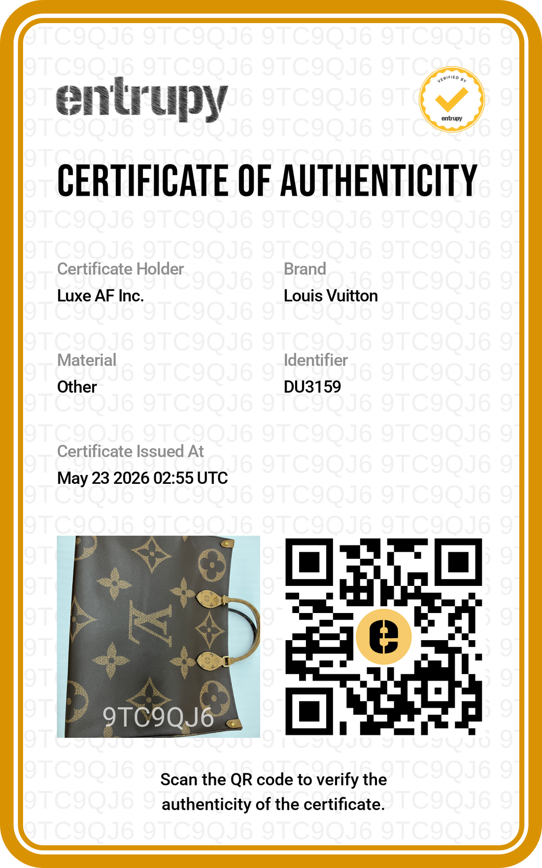 Louis Vuitton Onthego GM Monogram Canvas Handle Bag LV2865