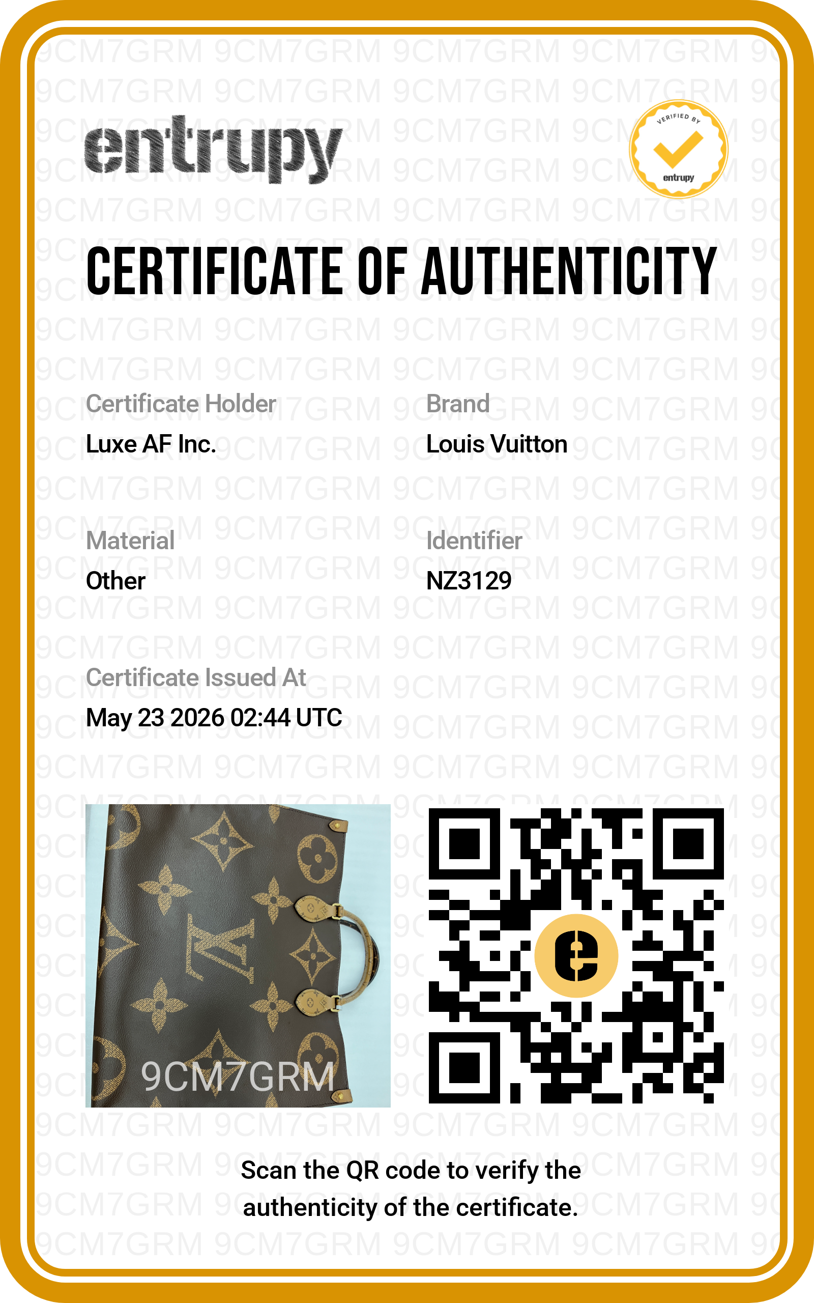 Louis Vuitton Onthego GM Monogram Canvas Handle Bag LV2799