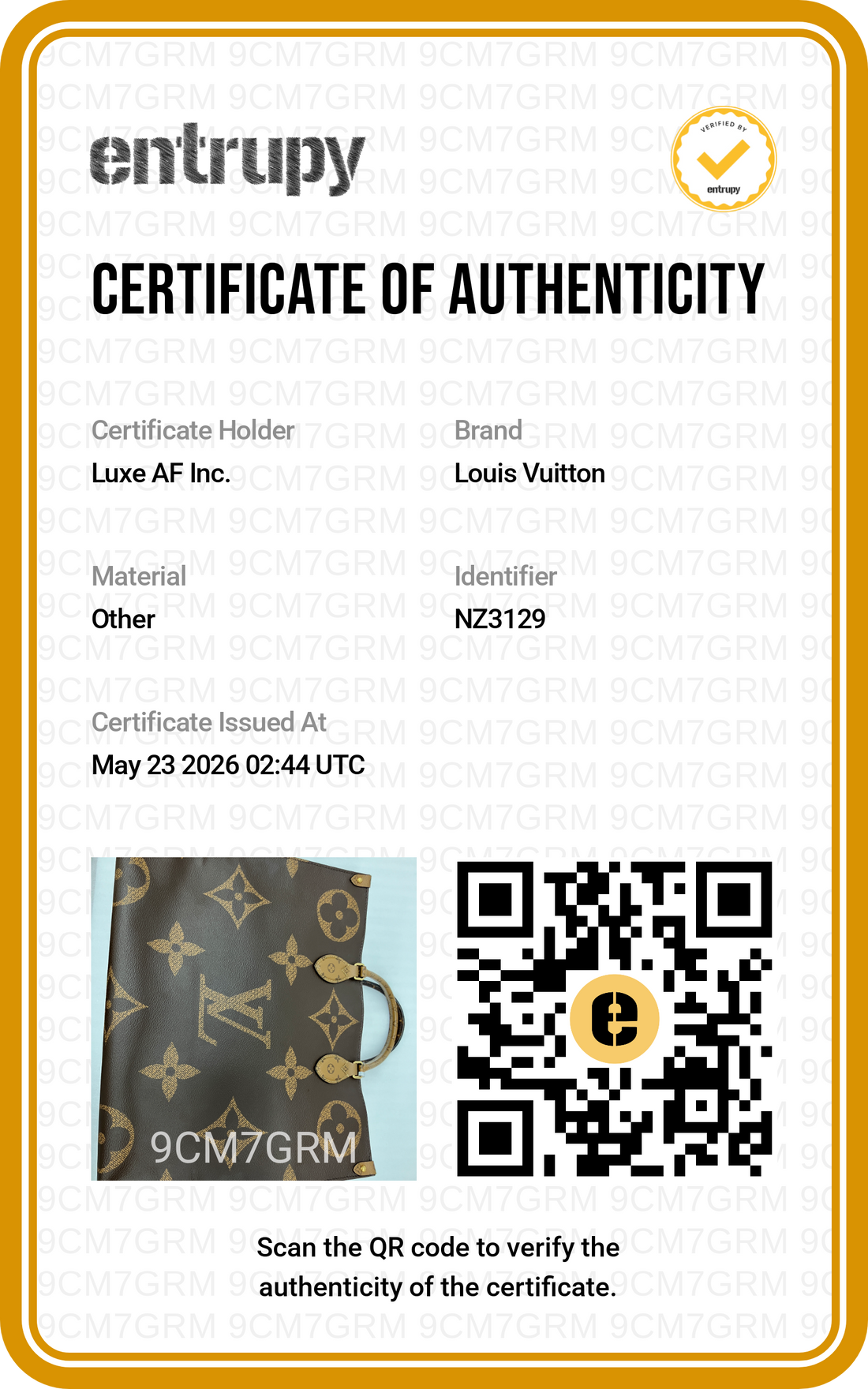 Louis Vuitton Onthego GM Monogram Canvas Handle Bag LV2799