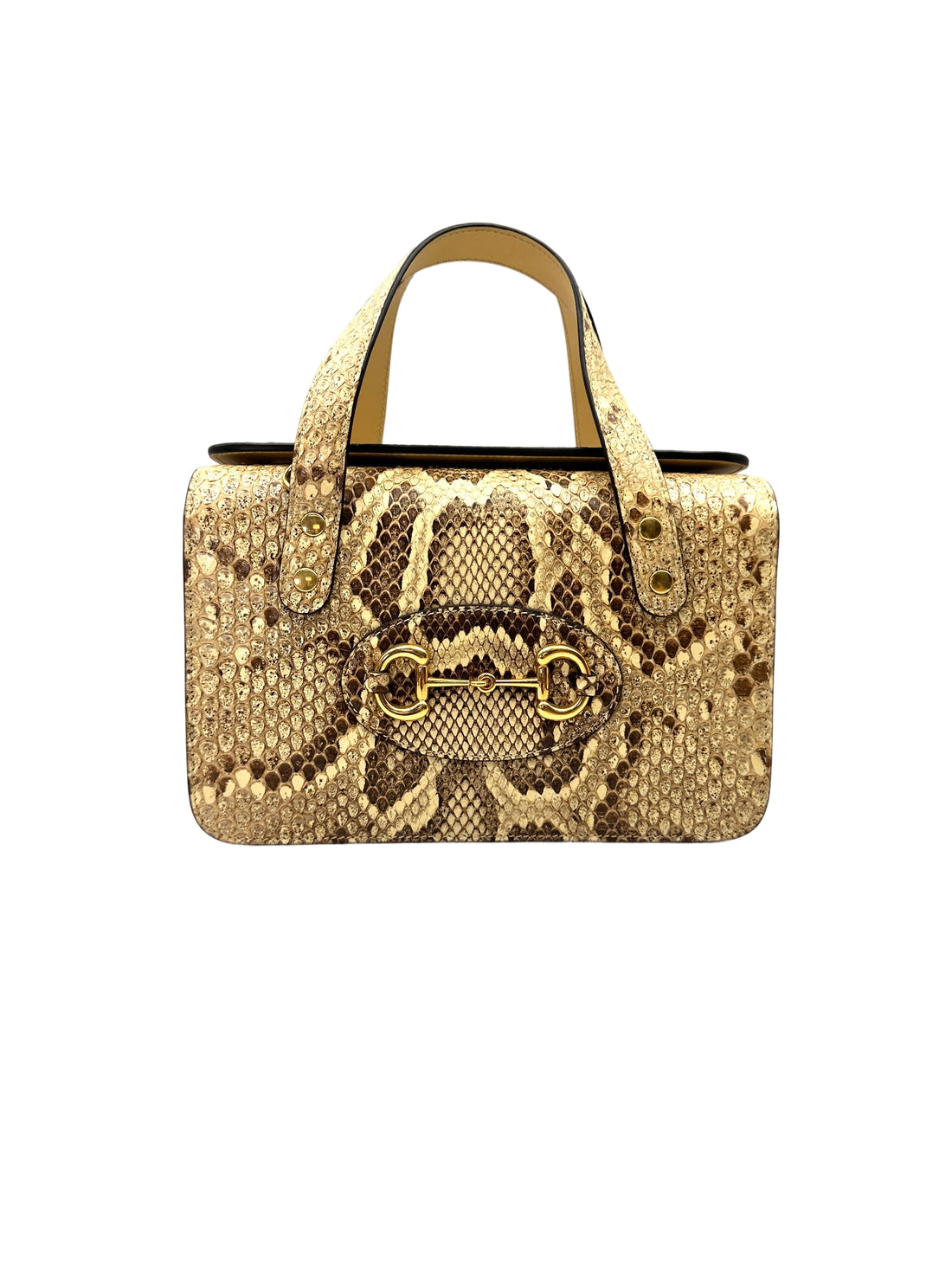 Gucci Horsebit 1955 Python Leather Handle Bag GG1076