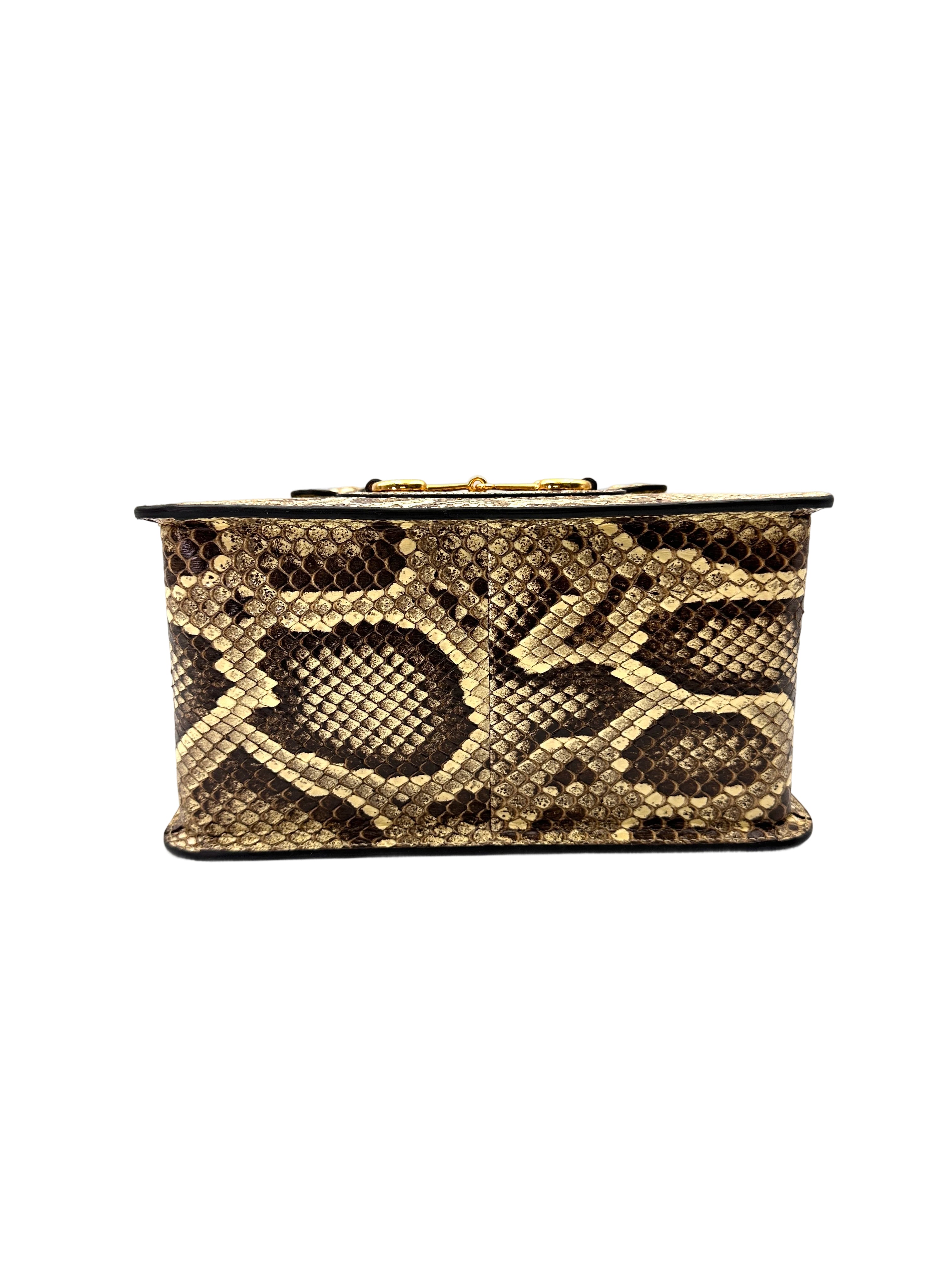 Gucci Horsebit 1955 Python Leather Handle Bag GG1076