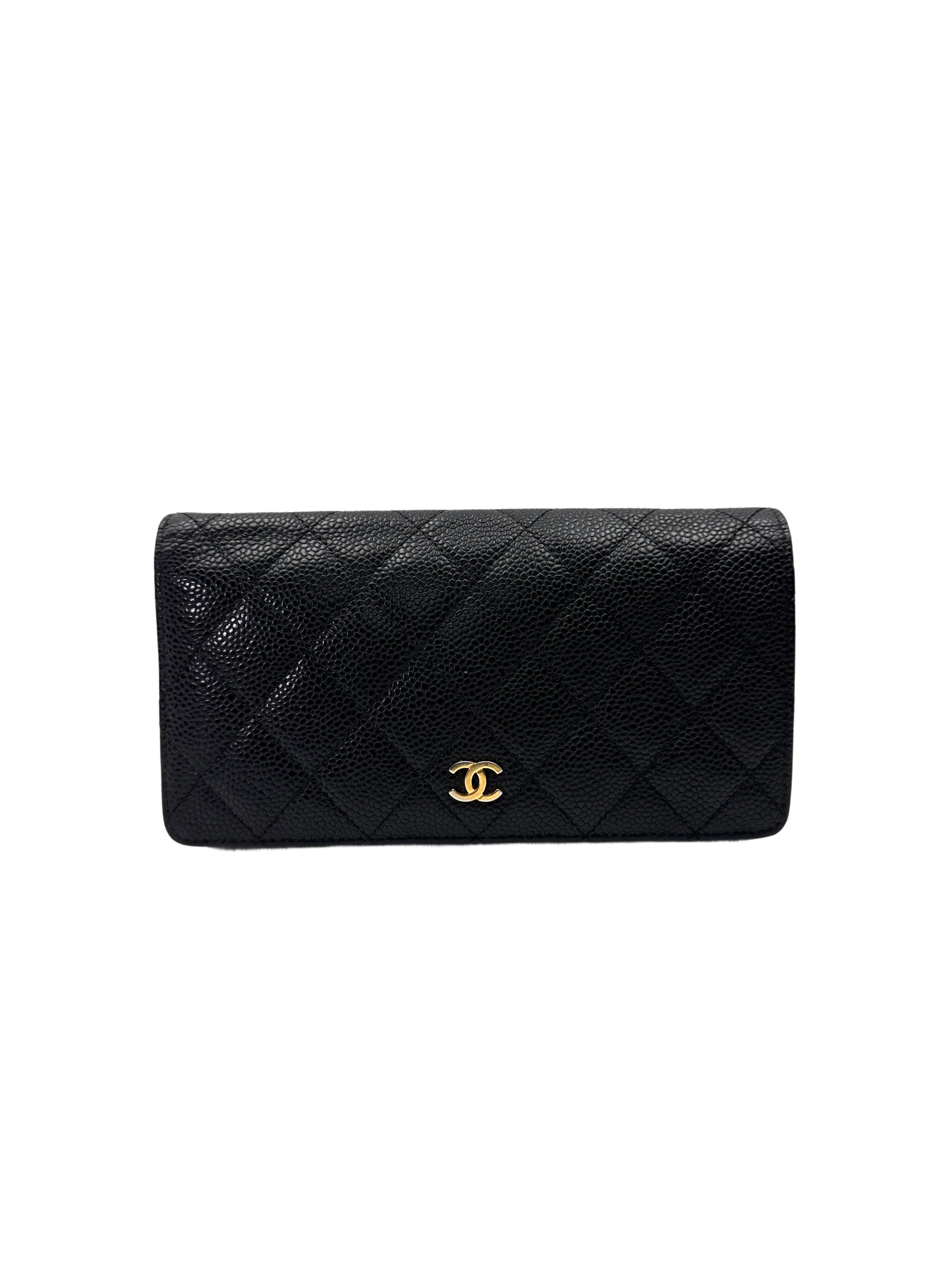 Chanel Black Quilted Leather Long Wallet(19***45) CC2003