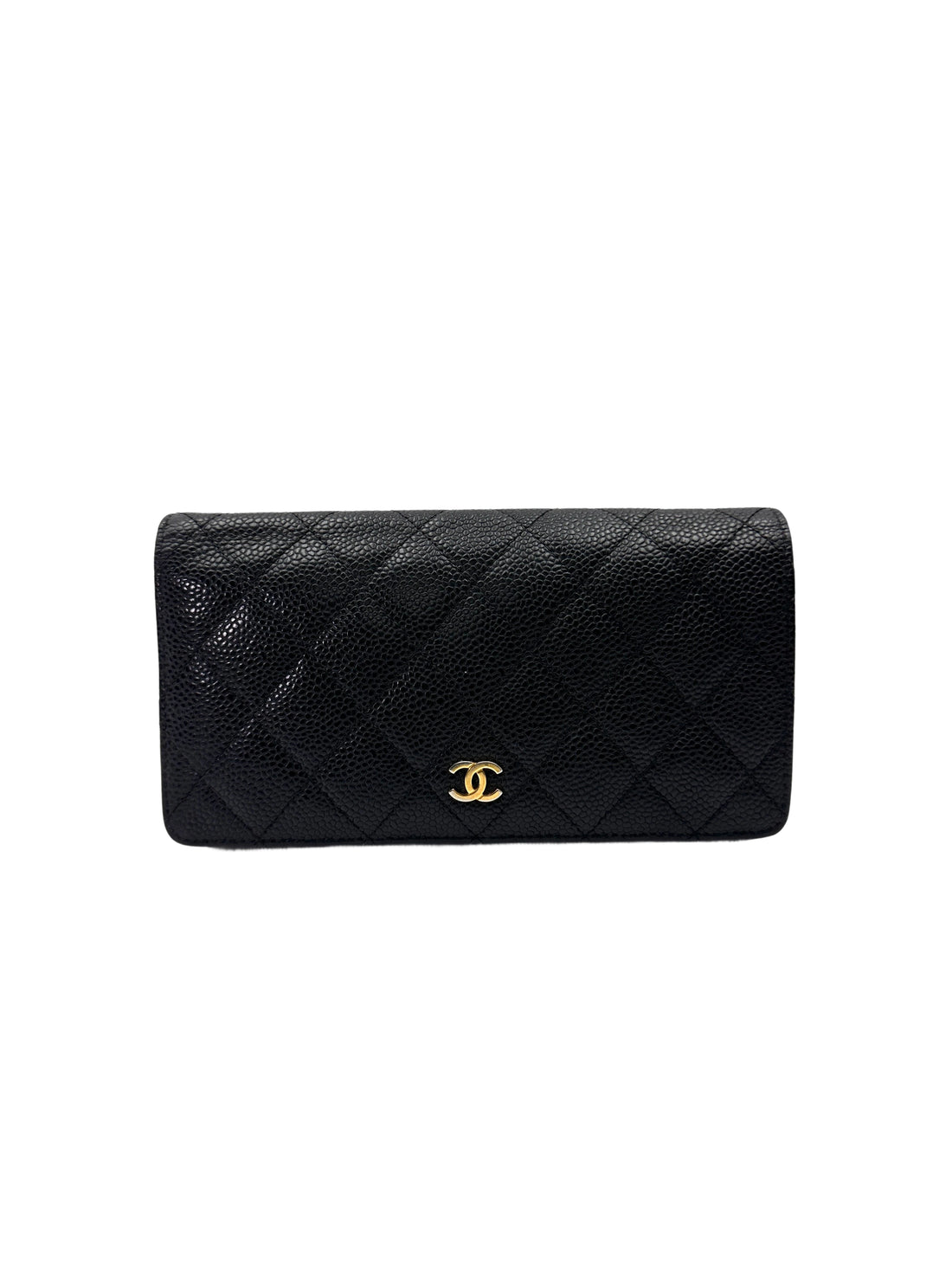 Chanel Black Quilted Leather Long Wallet(19***45) CC2003