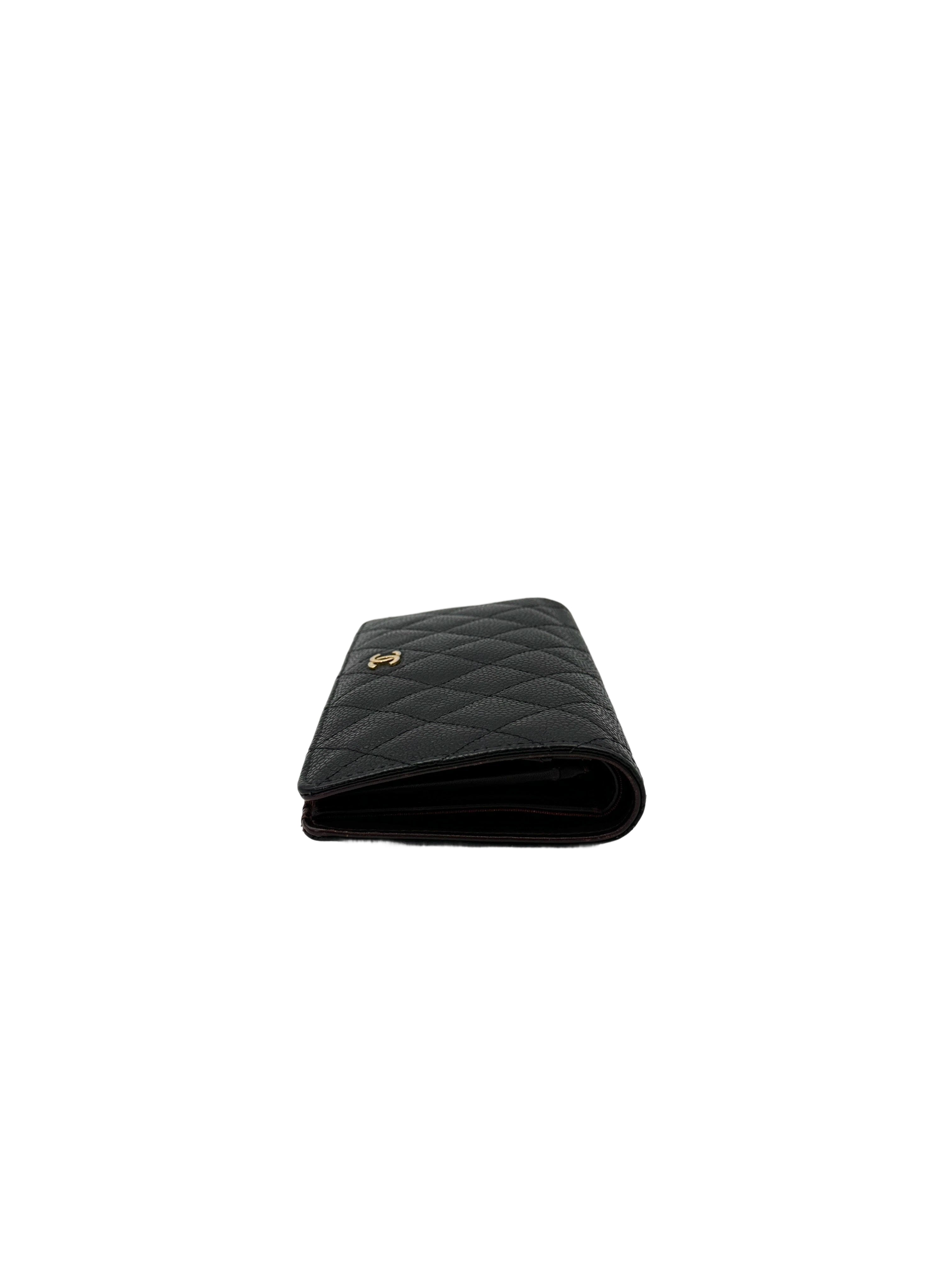 Chanel Black Quilted Leather Long Wallet(19***45) CC2003