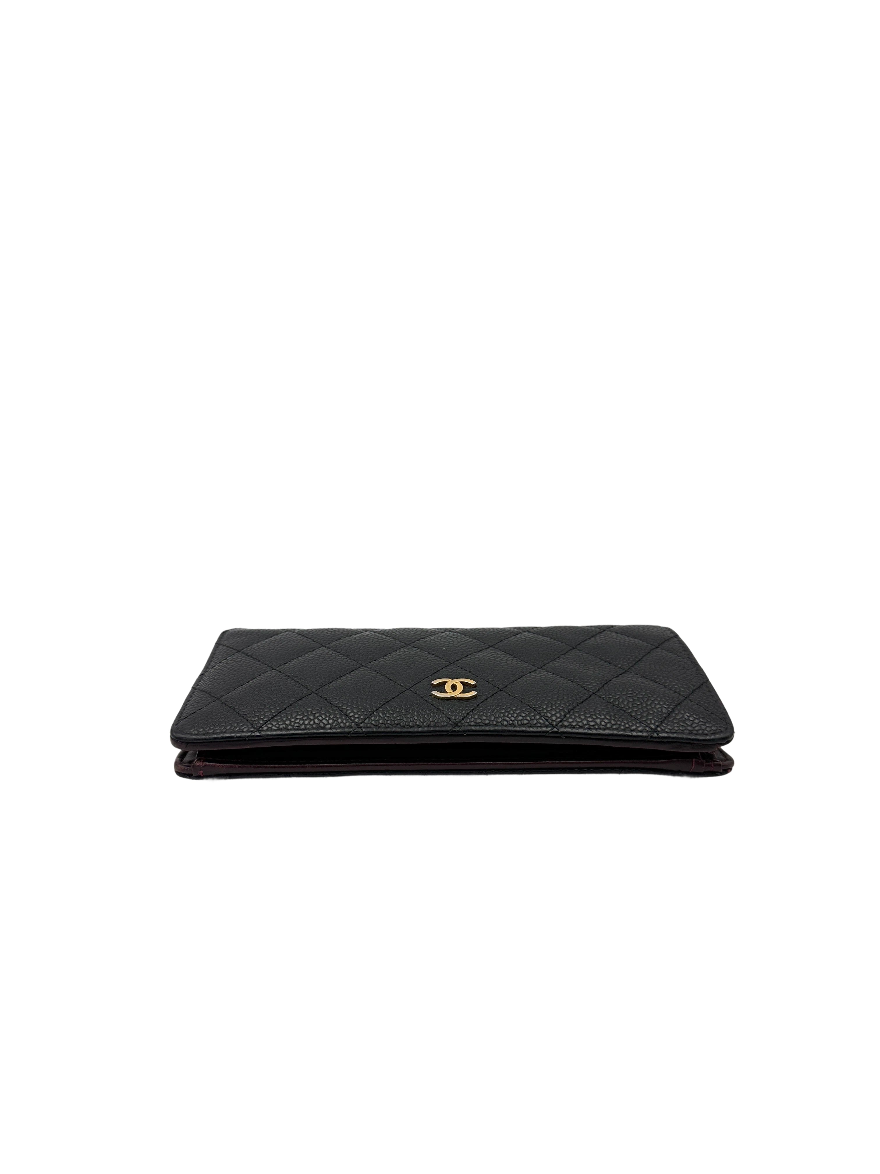 Chanel Black Quilted Leather Long Wallet(19***45) CC2003