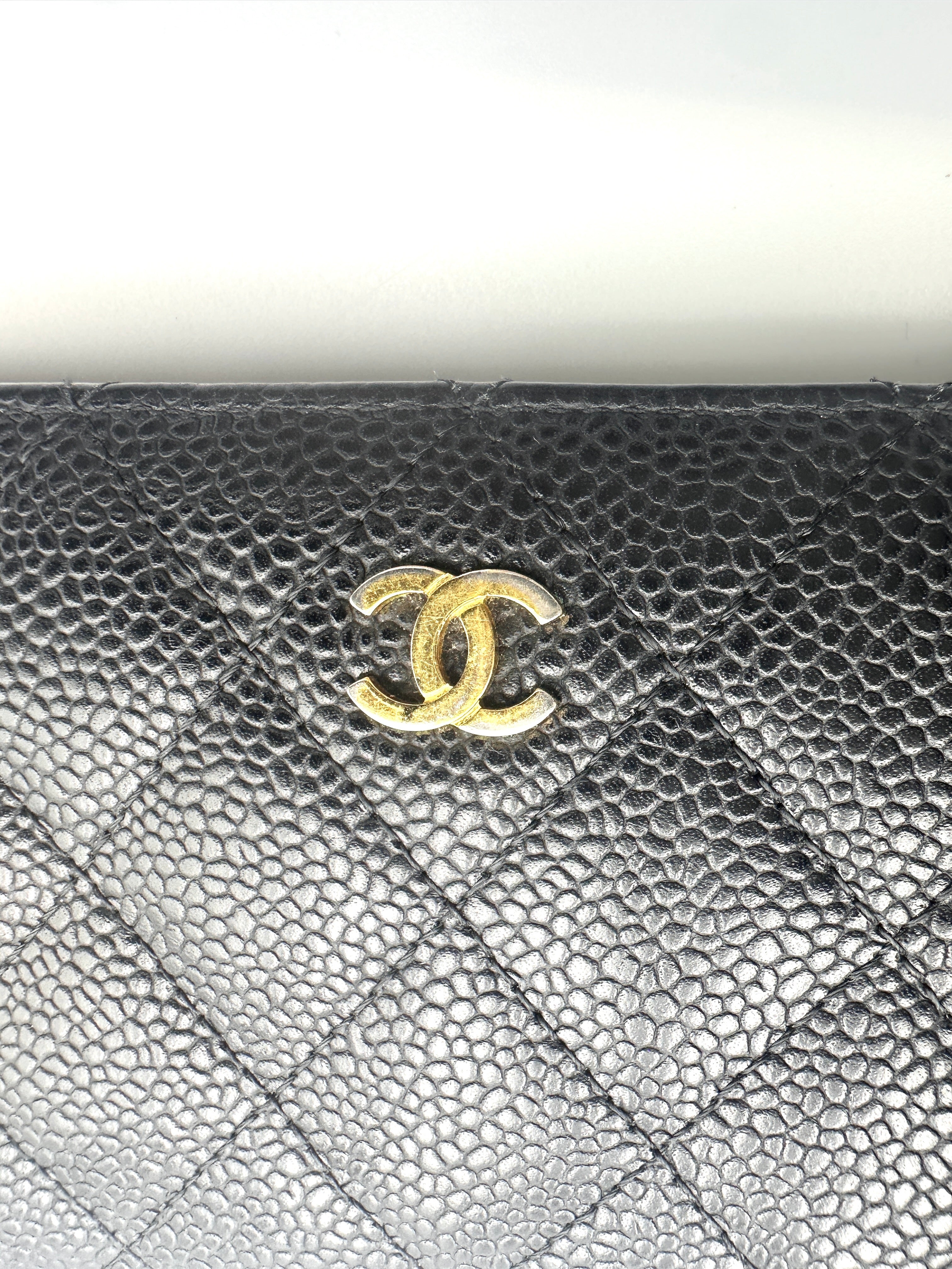 Chanel Black Quilted Leather Long Wallet(19***45) CC2003