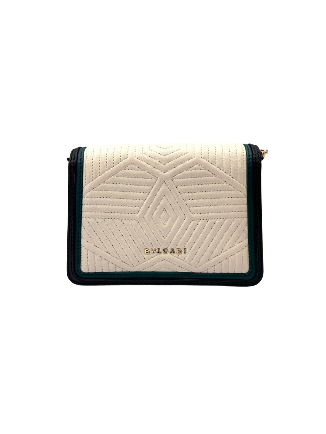 Bvlgari Serpenti Flower White Diamond Blast Quilted Leather Shoulder Bag BS43
