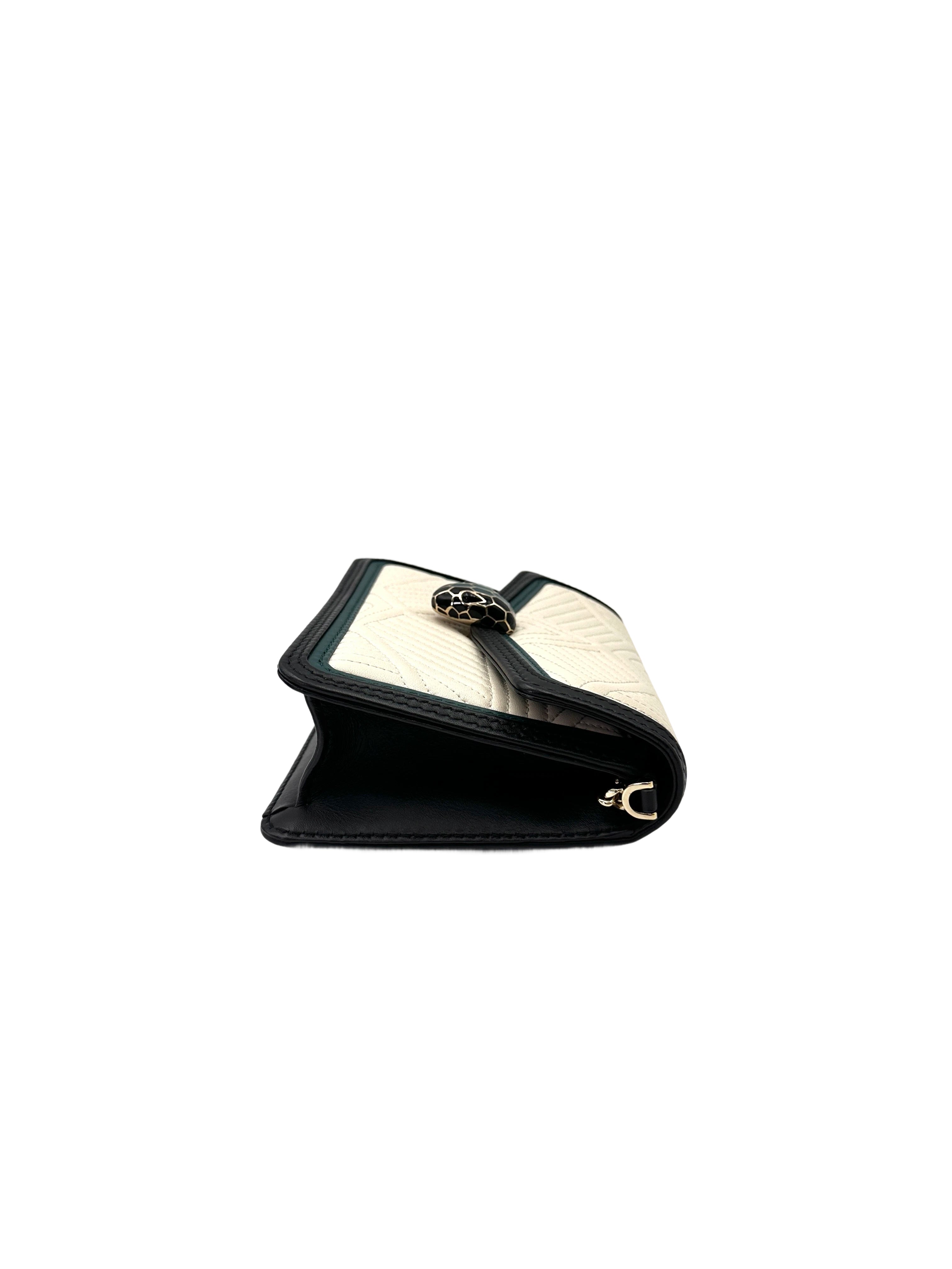 Bvlgari Serpenti Flower White Diamond Blast Quilted Leather Shoulder Bag BS43