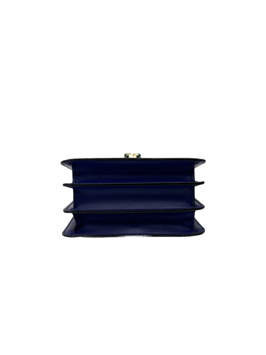 Bvlgari Serpenti Flower Blue Leather Galuchat Stingray Handle Bag BS42