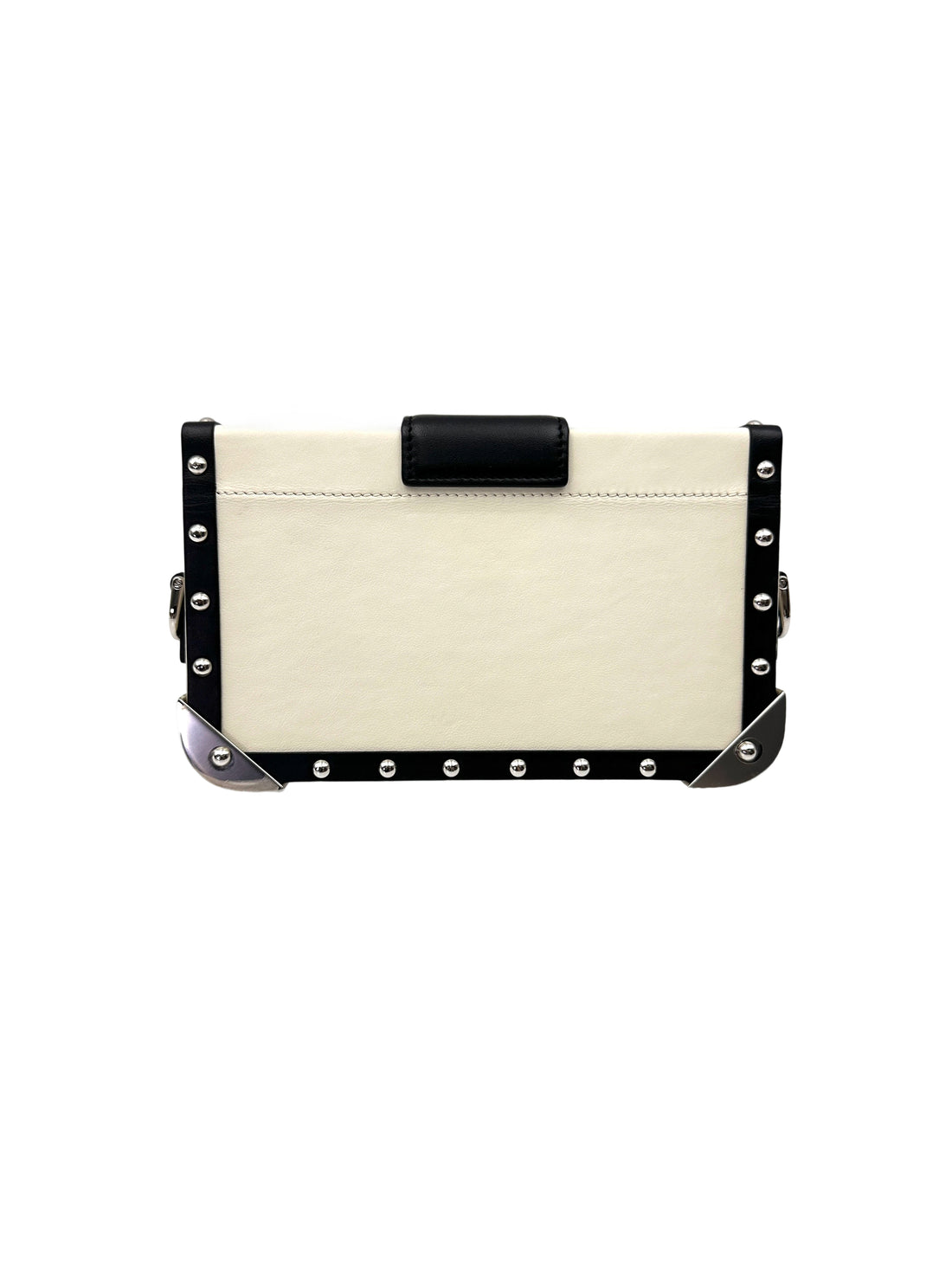 Fendi Baguette Trunk Black/White Leather Shoulder Bag FF107
